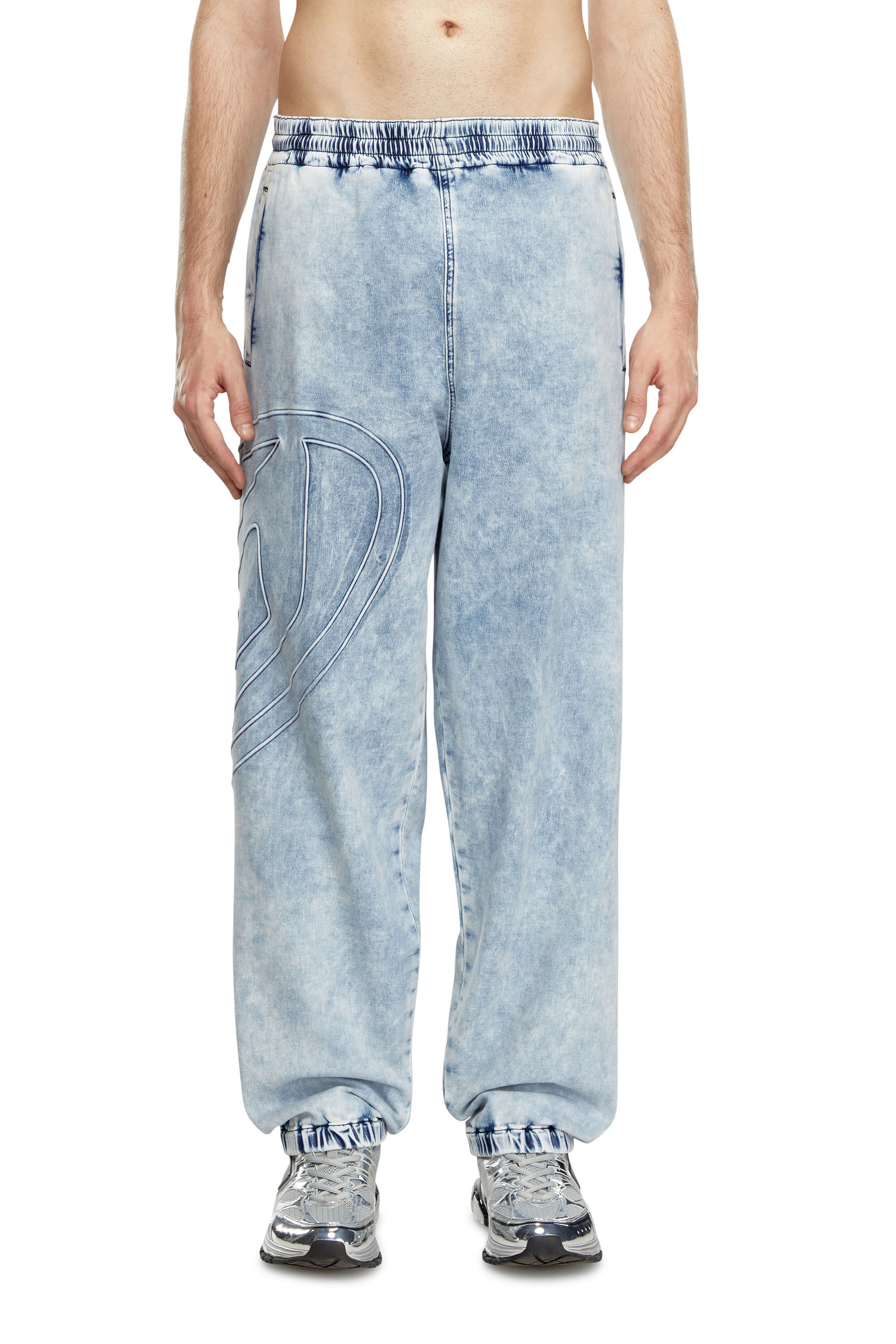 Diesel - Unisex Tapered D-Lab Track Denim 0CBDN, Light Blue - Image 3