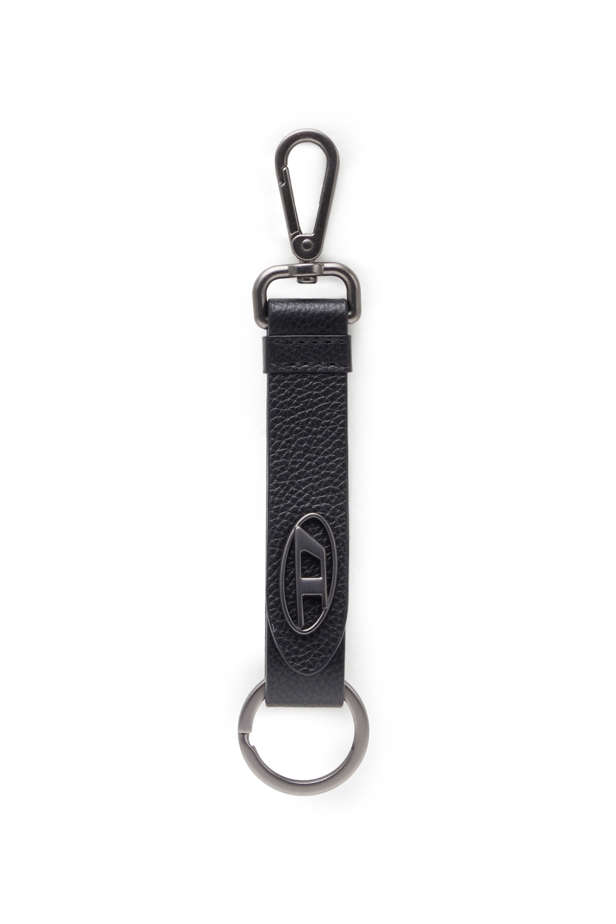 Diesel - KEY RING, Porte-clés en cuir texturé Homme in Noir - 1
