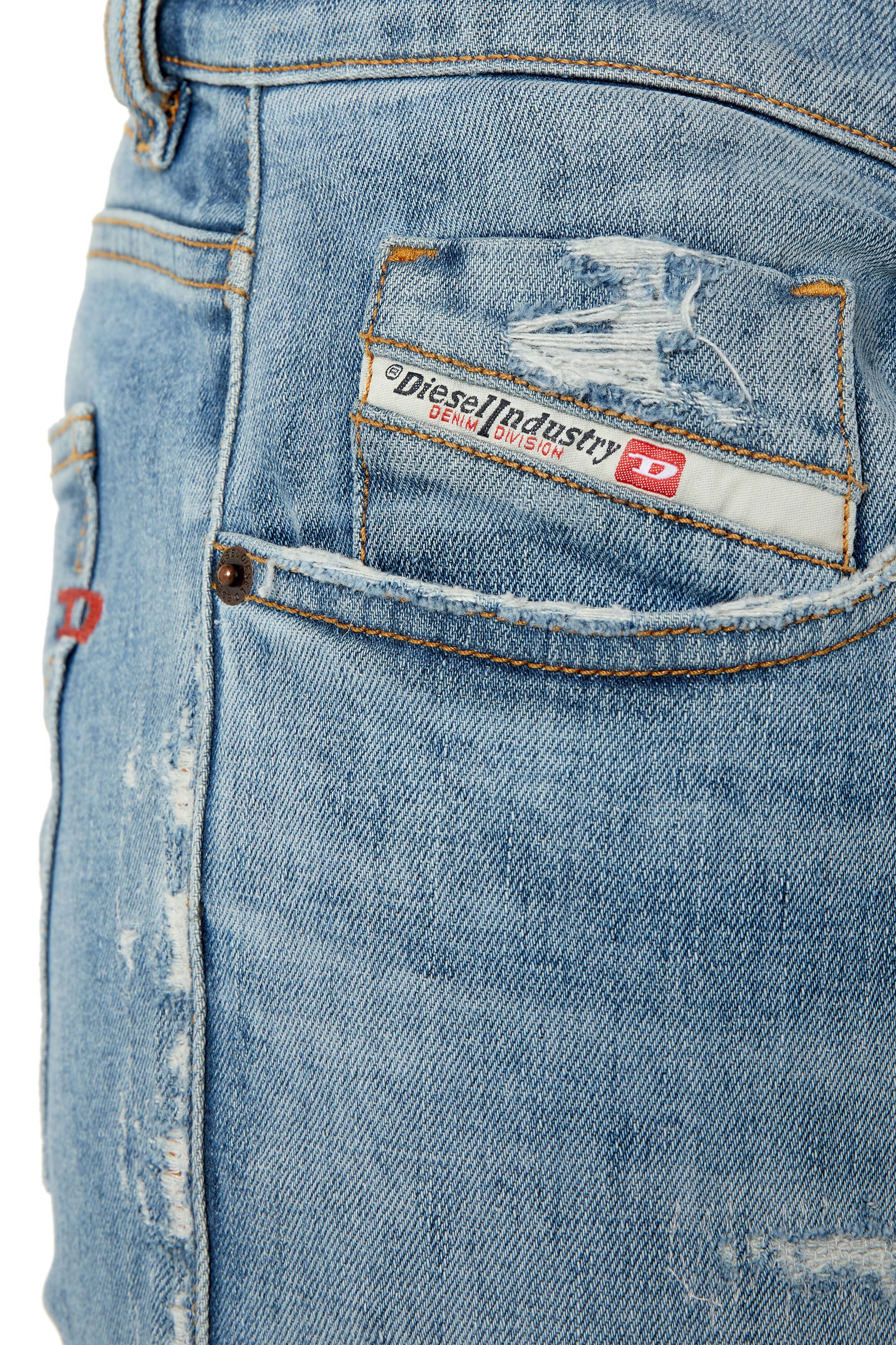 Diesel - Slim Jeans 2019 D-Strukt 09E73, Bleu Clair - Image 5