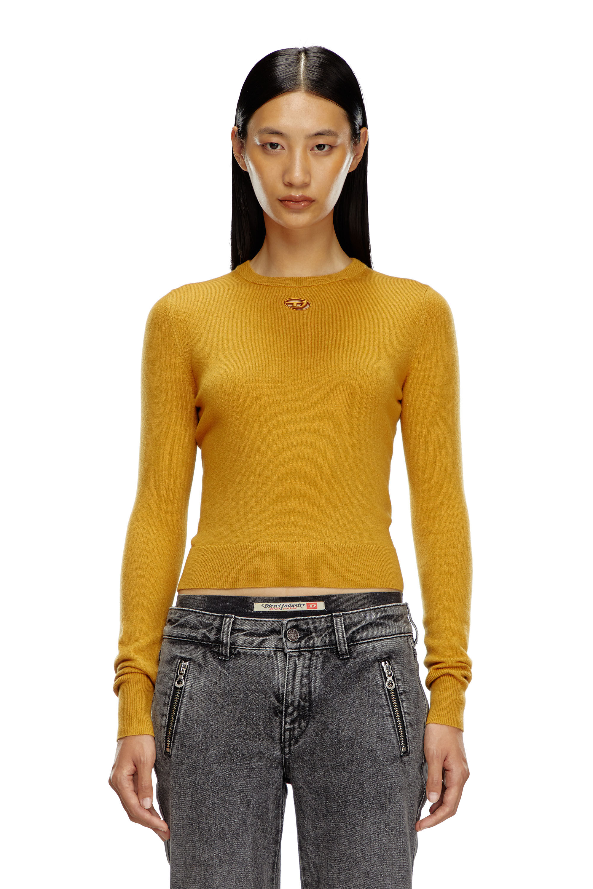 Diesel - M-AREESAX, Top en laine et cachemire Femme in Marron - 3
