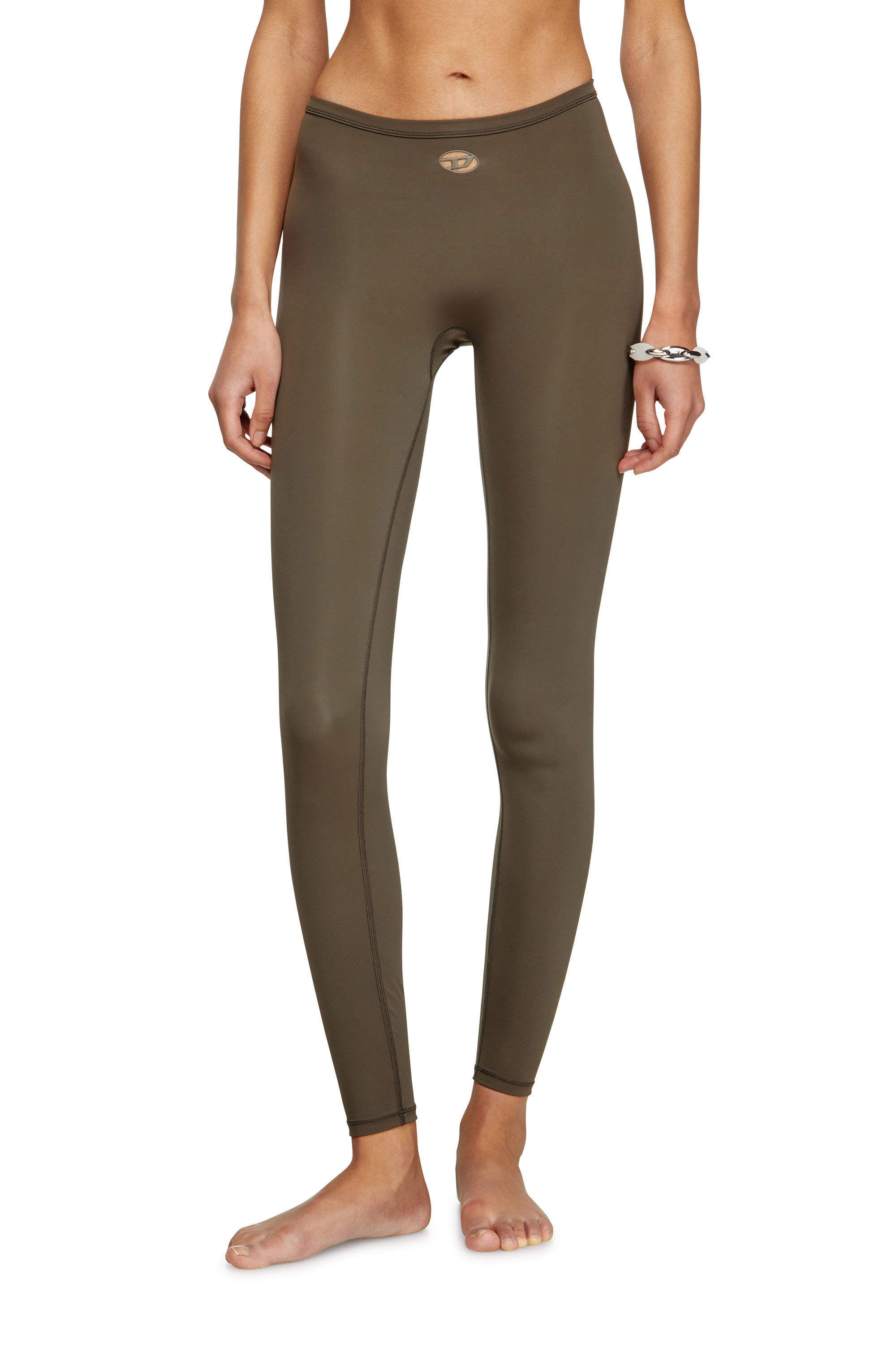 Diesel - MINA-UTLT, Female's Stretch Nylon leggings in Brown - 1