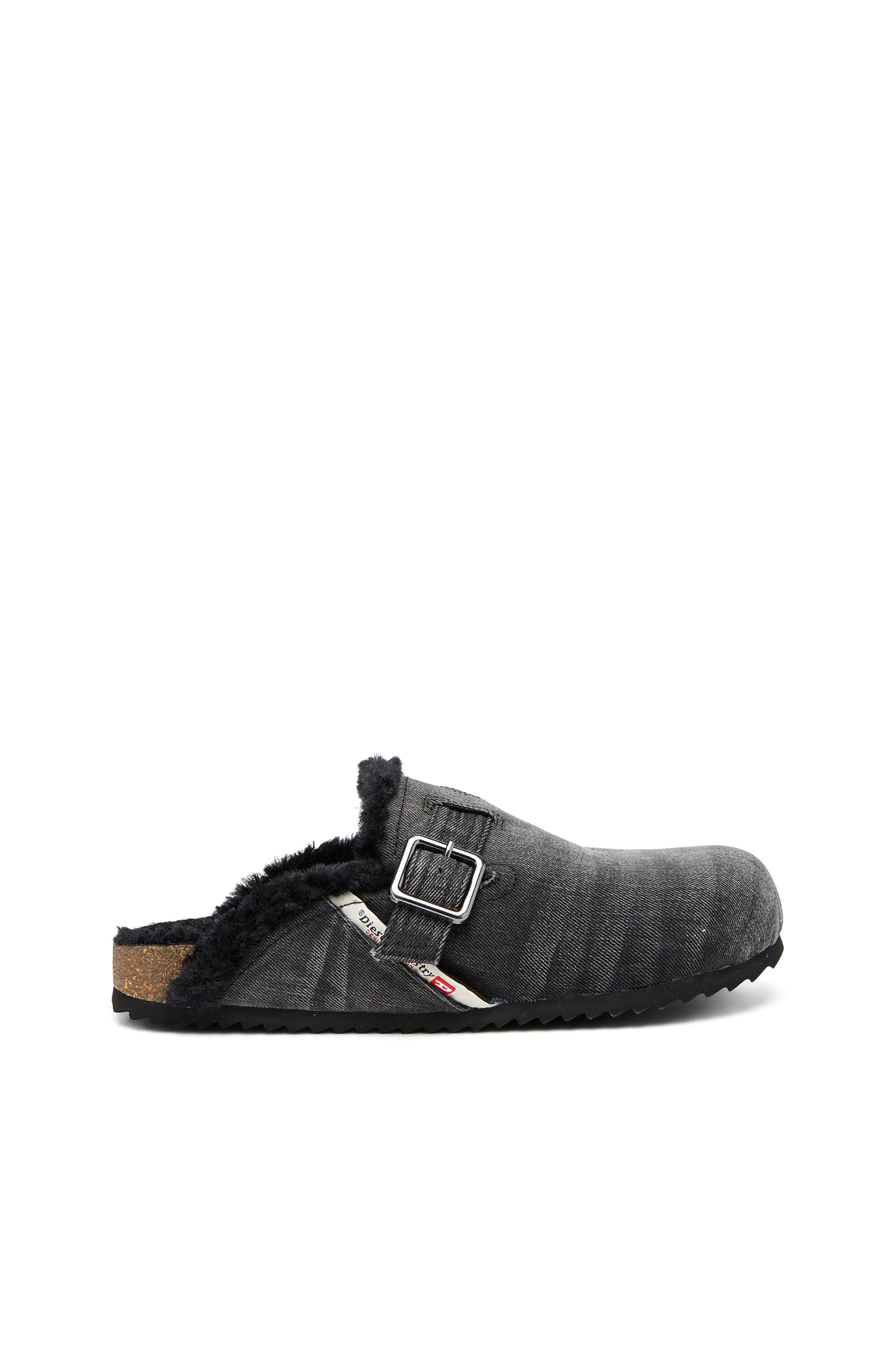 Diesel - D-WOODSTOCK X, Male's D-Woodstock-Denim mules with fluffy lining in Black - 1