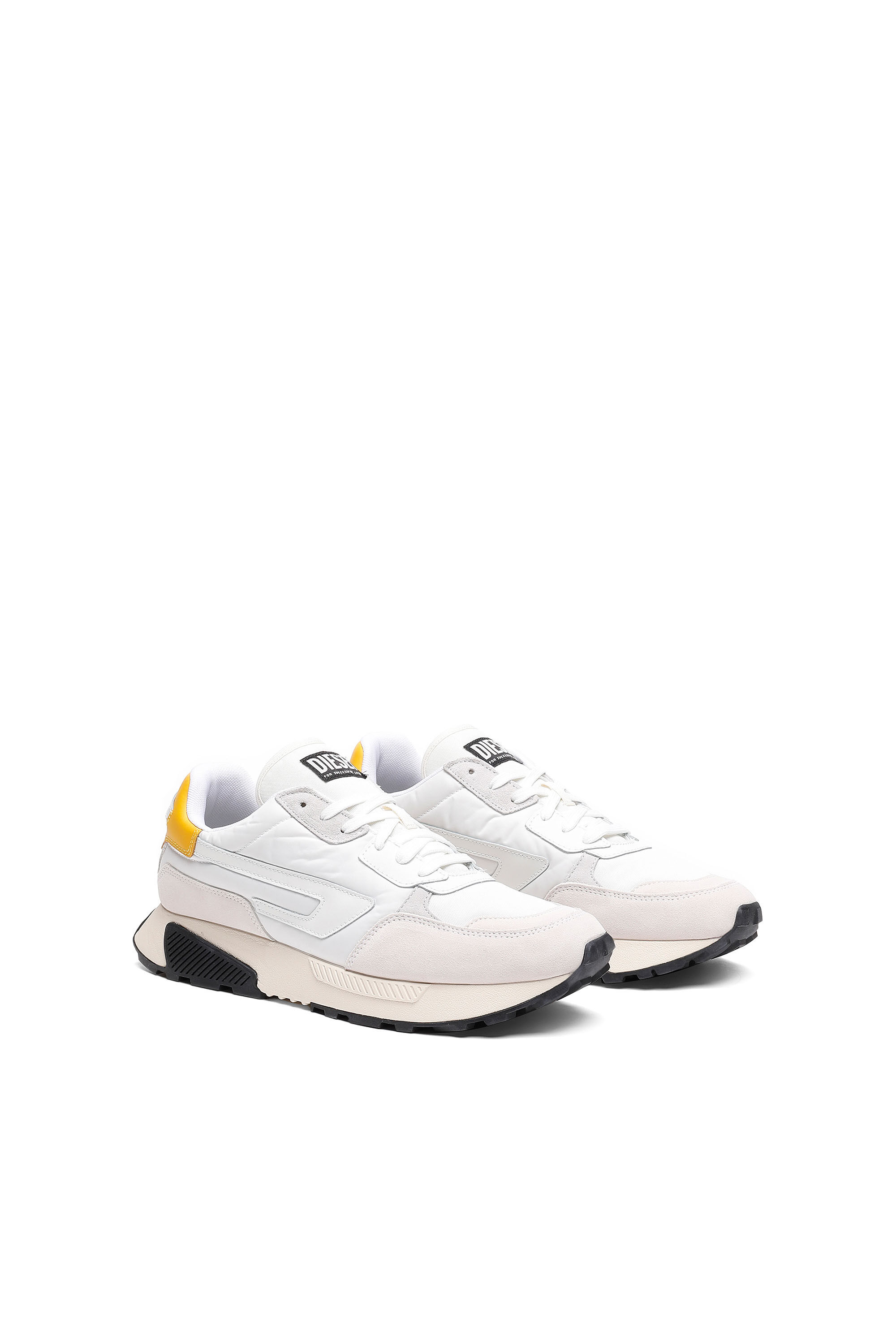 Diesel - S-TYCHE LL, Male's S-Tyche LL - Running sneakers with D logo in White/Yellow - 2