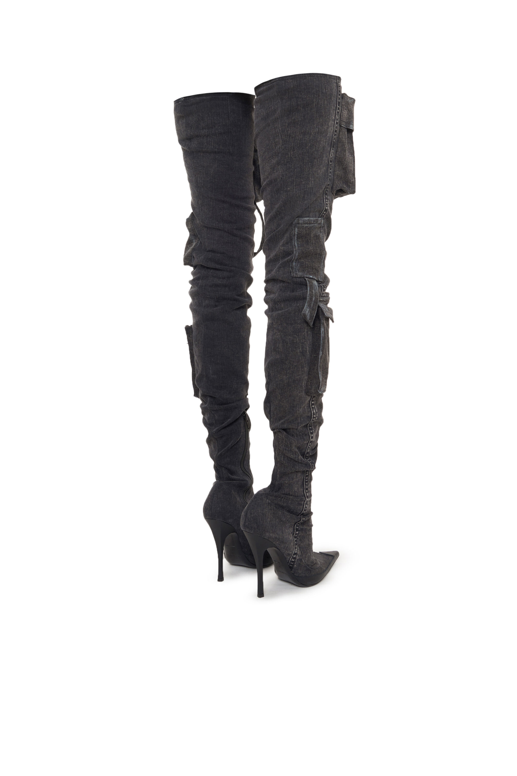 Denim thigh high deals boots size 11