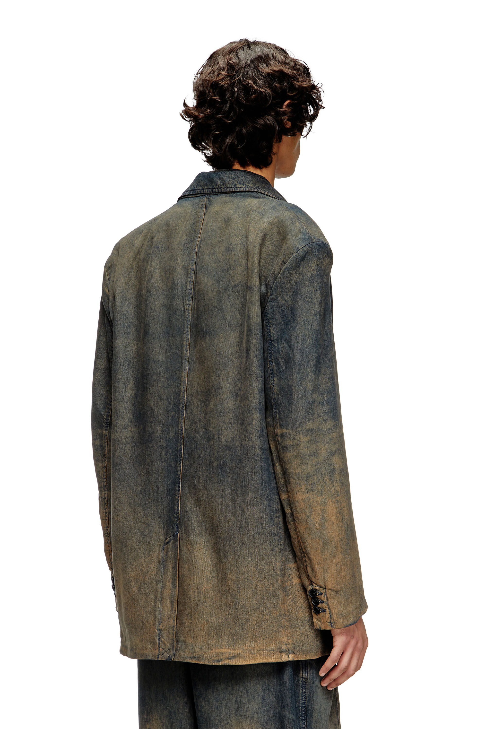 Diesel - D-REG-S, Blazer en denim fluide nuancé Mixte in Bleu - 5