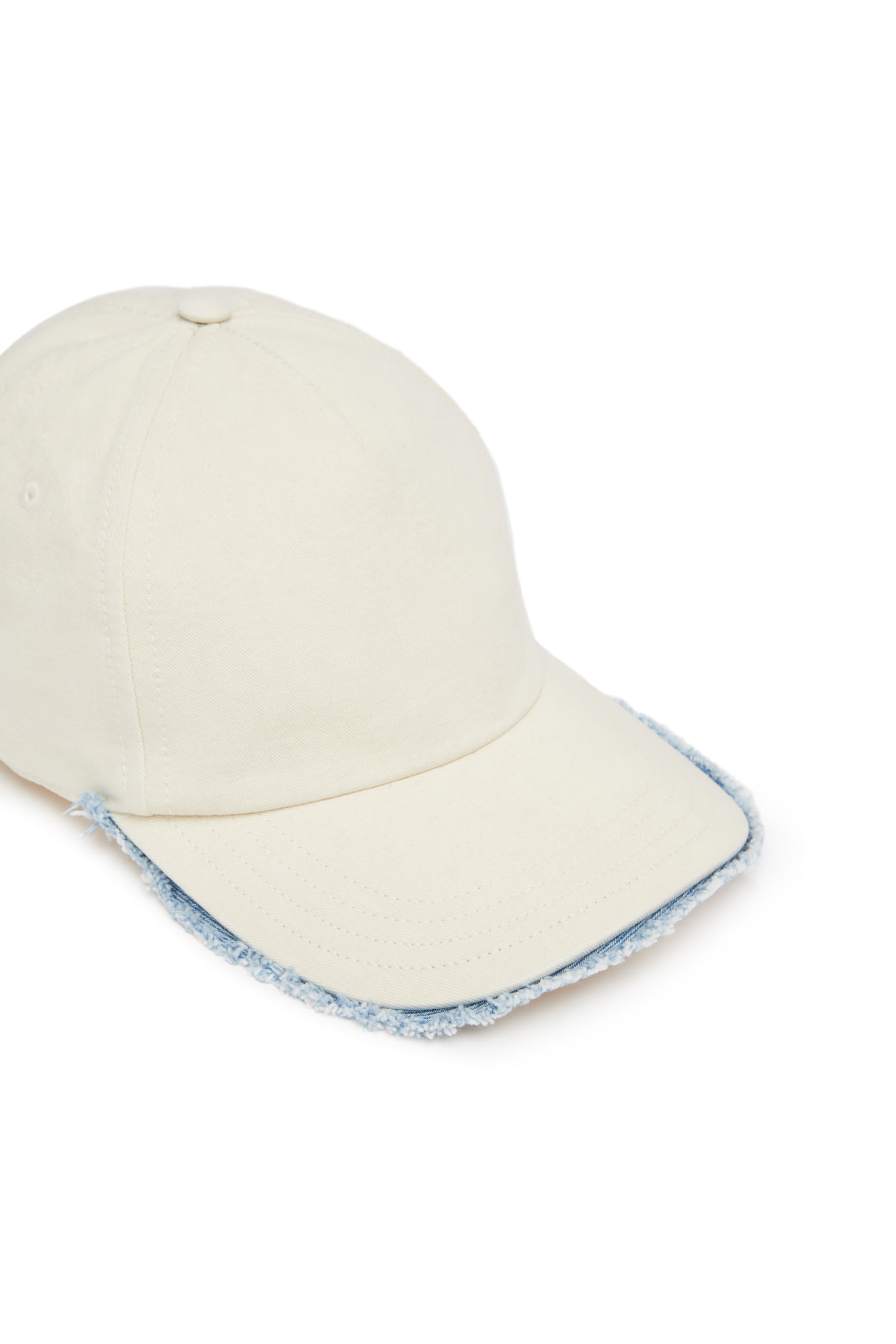 Diesel - C-OBIK, Male's Baseball cap with denim-trimmed peak in White - 3