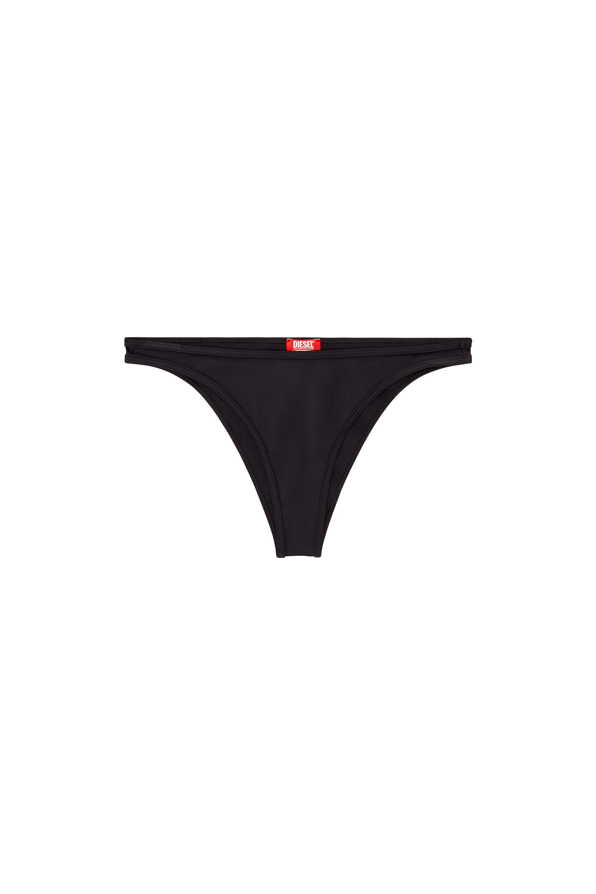 Diesel - BFPN-BRAZILIAN, Female's Bikini briefs with cut-off Diesel logo in Black/White - 4