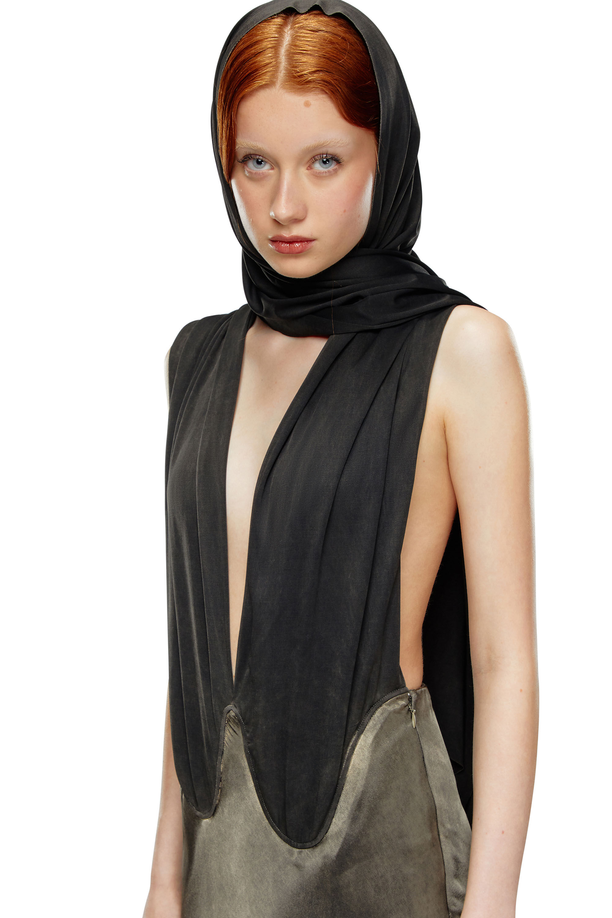 Diesel - O-DYVA, Rope en satin avec empiècements foulard Femme in Polychrome - 4