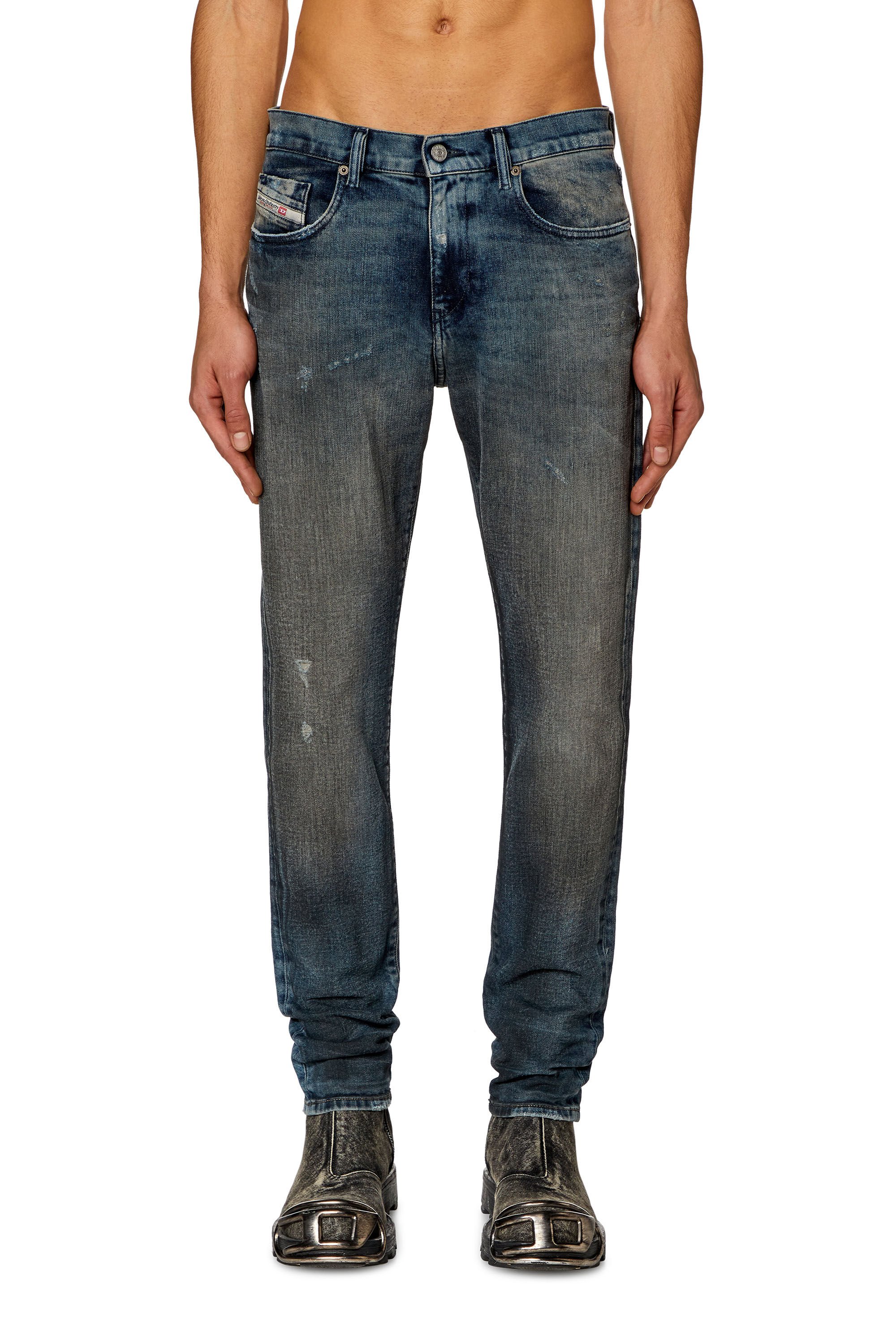 Diesel - Slim Jeans 2019 D-Strukt 09H54, Bleu Foncé - Image 3