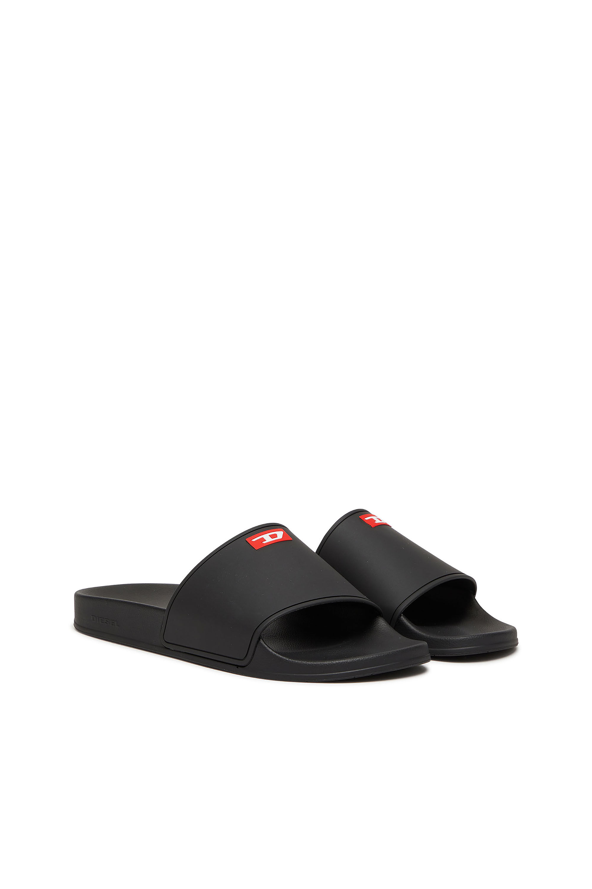 Diesel - SA-SWIM, Claquettes de piscine en caoutchouc avec logo D Homme in Noir - 2