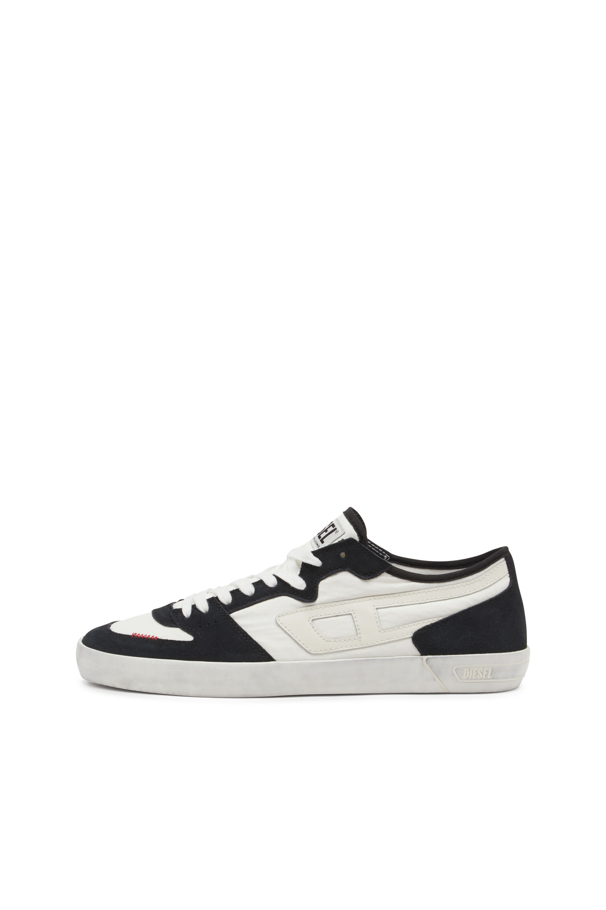 Diesel - S-LEROJI D-1 LOW, Male's S-Leroji D-Sneakers in padded ripstop and suede in Black/White - 7
