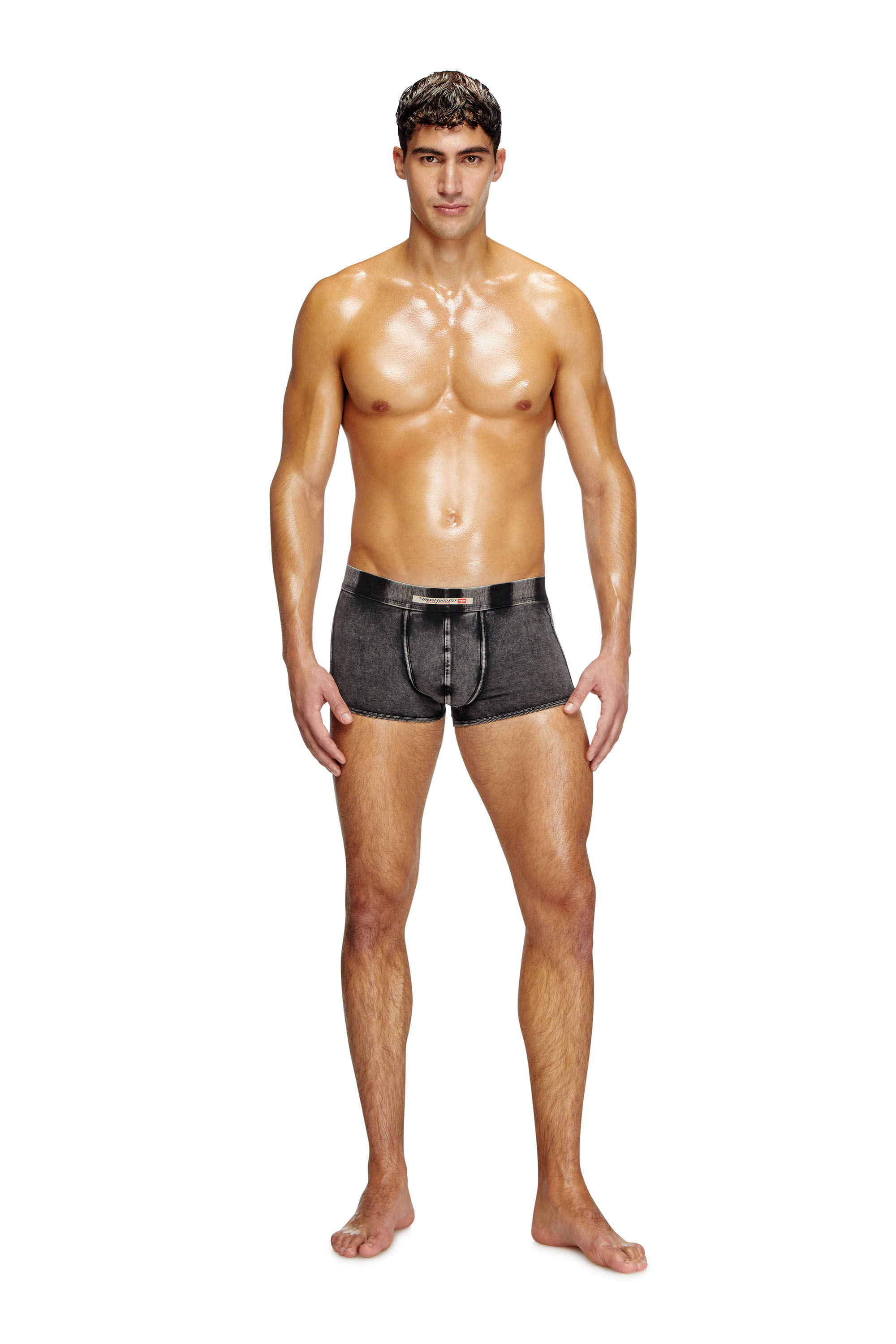 Diesel - DAMIEN-DNM, Boxer effet denim Homme in Noir - 2