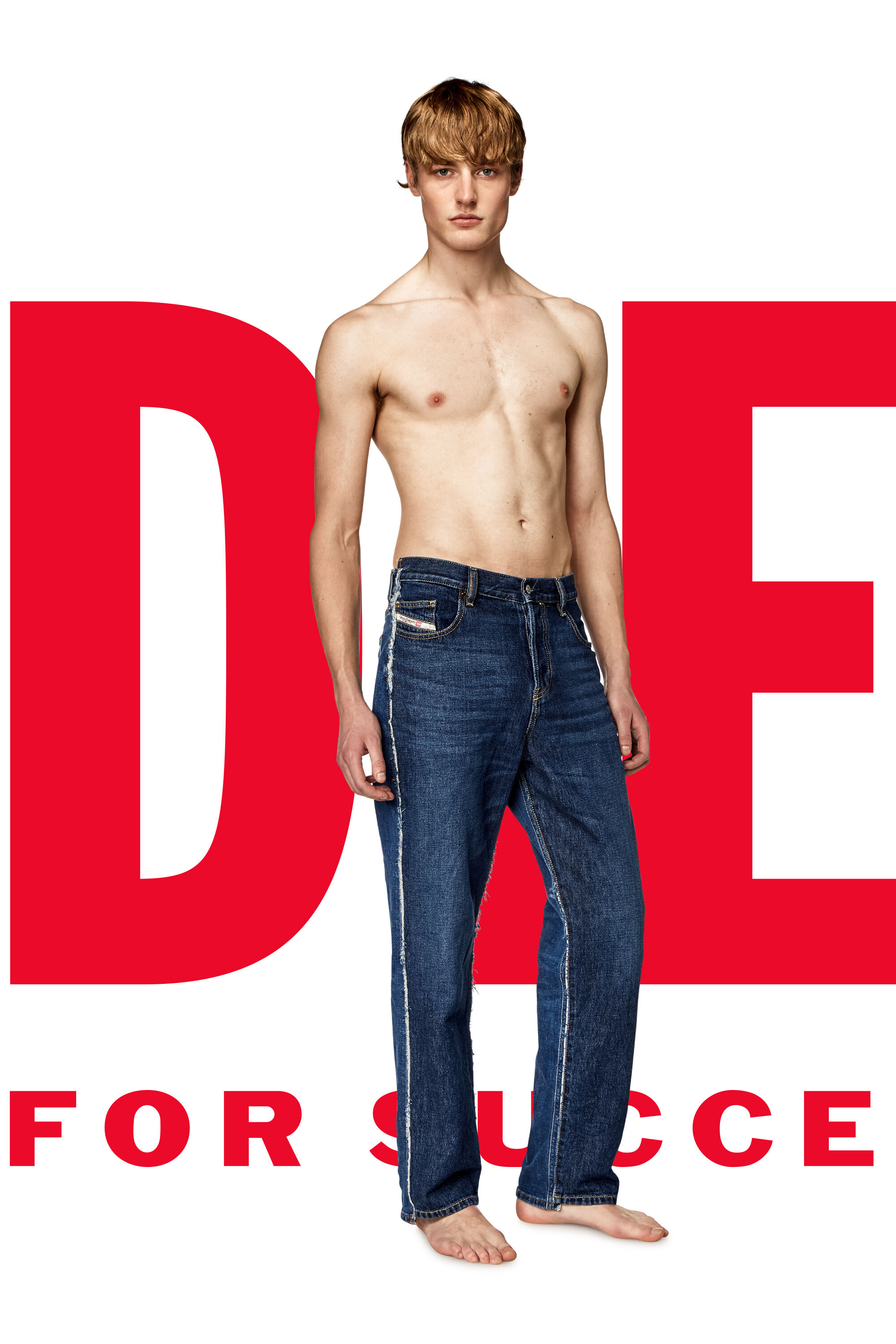 Diesel - Straight Jeans Dieseloves 03 09K47, Bleu moyen - Image 1