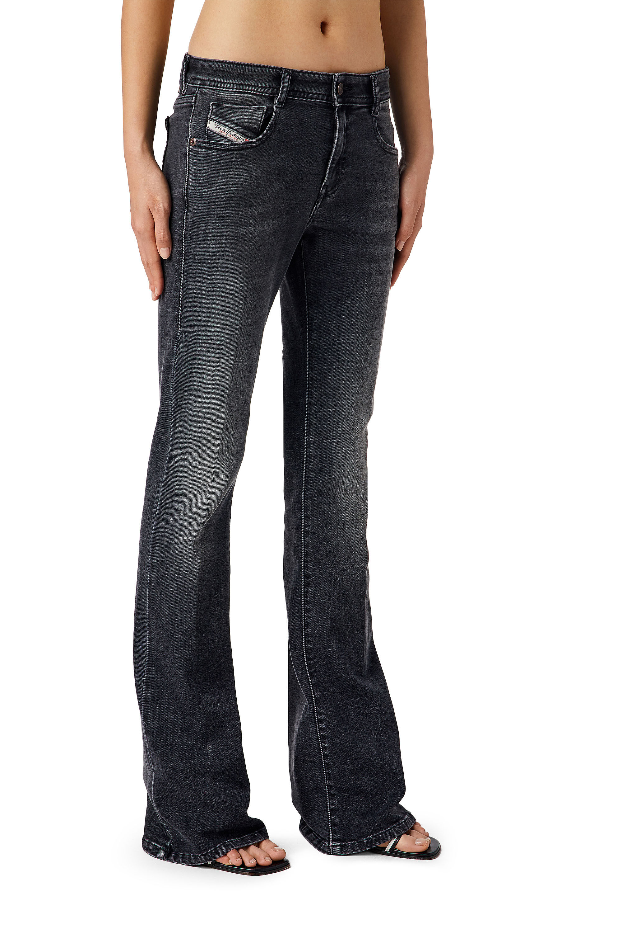Diesel - 1969 D-EBBEY 0EIAG Bootcut and Flare Jeans, Black/Dark Grey - Image 6