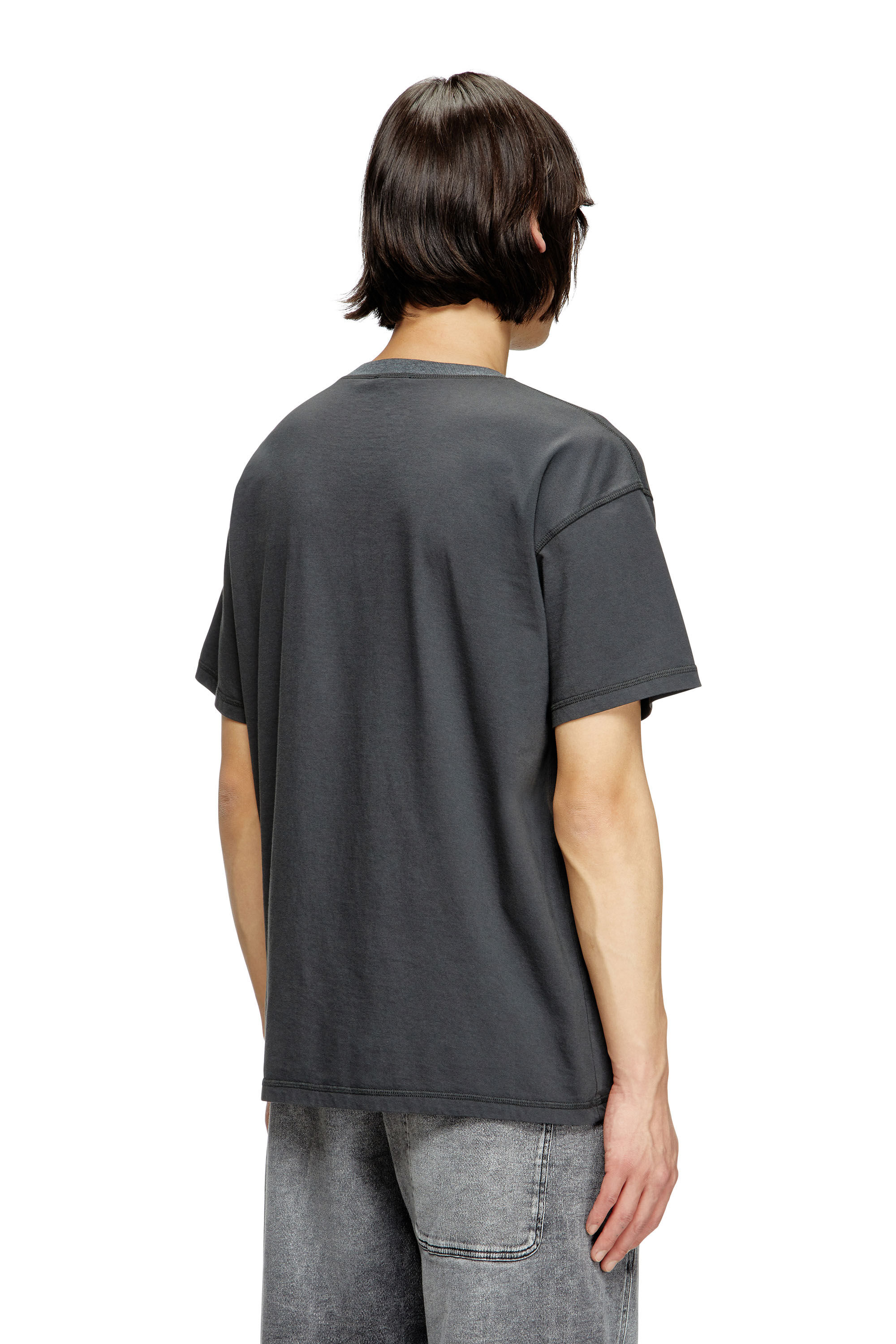 Diesel - T-NORM-HOSHI, Unisex's T-shirt with charm necklace print in Dark Grey - 4