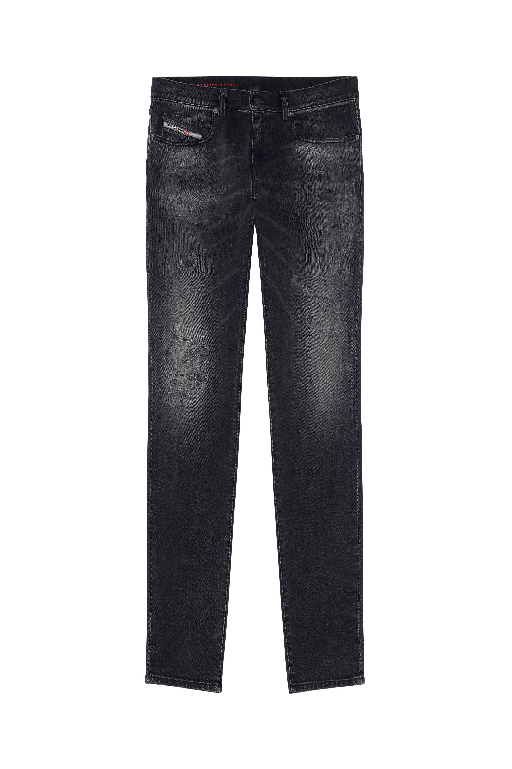 Diesel - 2019 D-STRUKT 09E05 Slim Jeans, Black/Dark Grey - Image 2