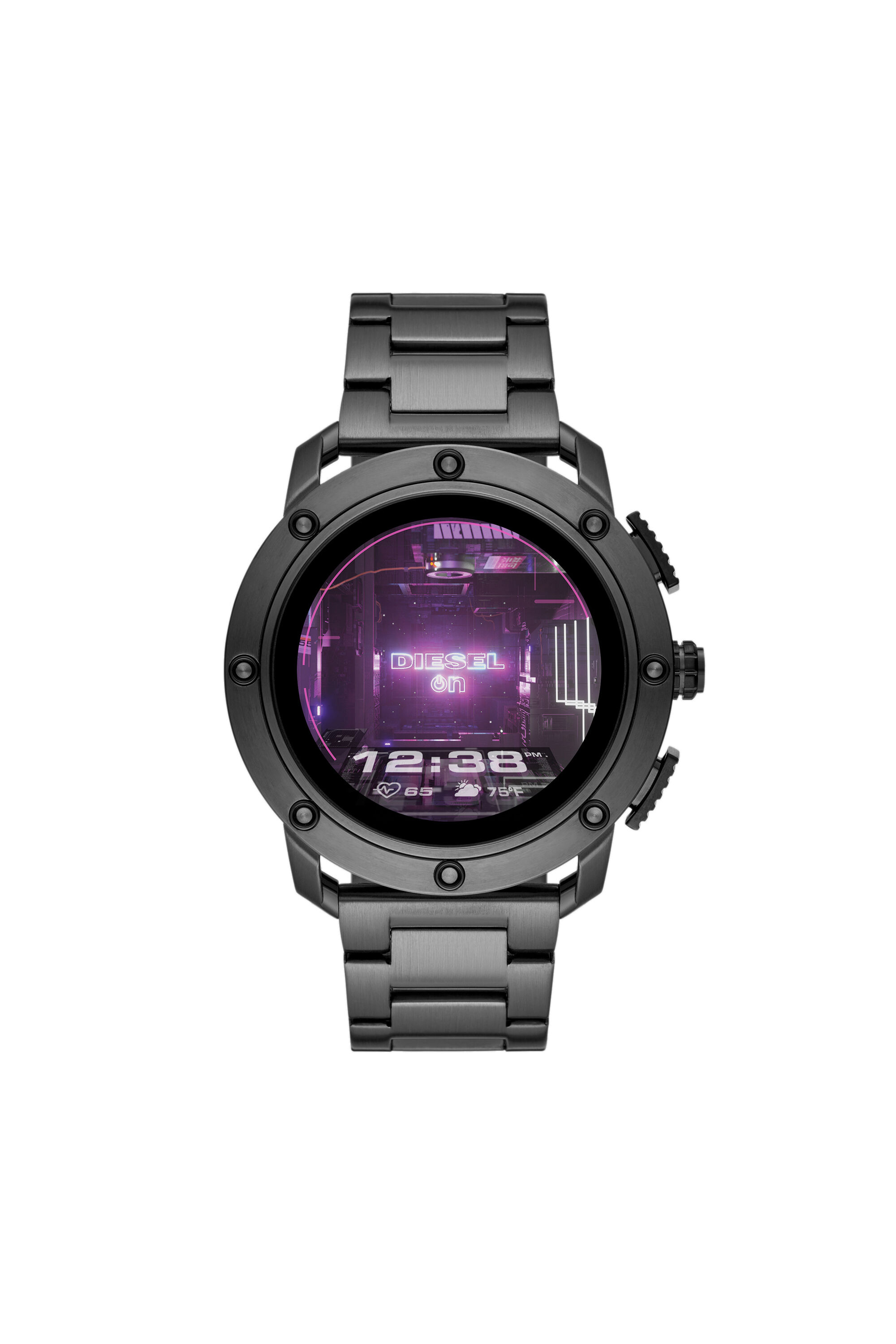 Diesel - DT2017, Male's Axial Smartwatch - Gunmetal-Tone Stainless Steel in Dark Grey - 1