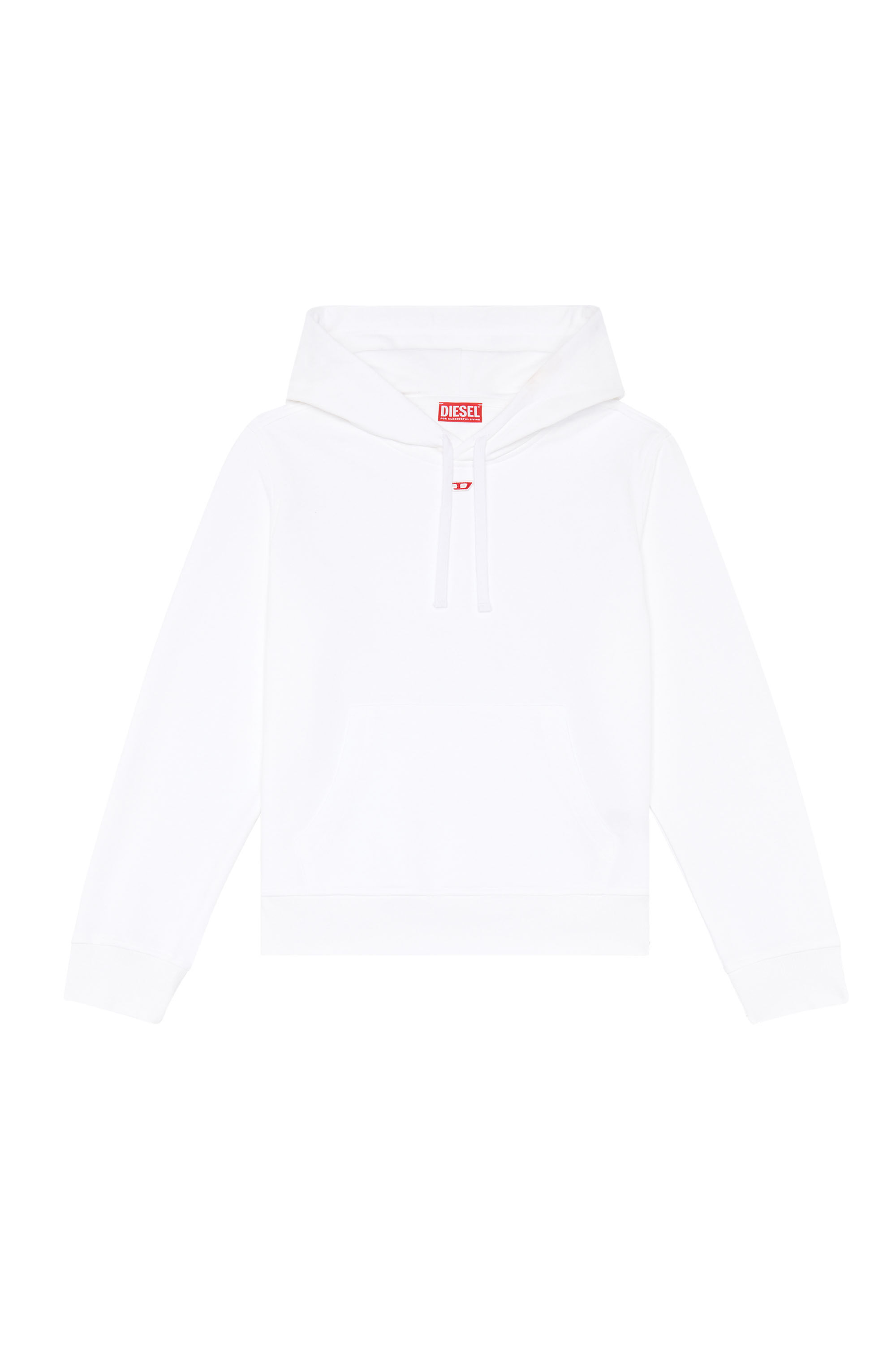 Diesel - S-GINN-HOOD-D, Female's Hoodie with D logo in White - 2