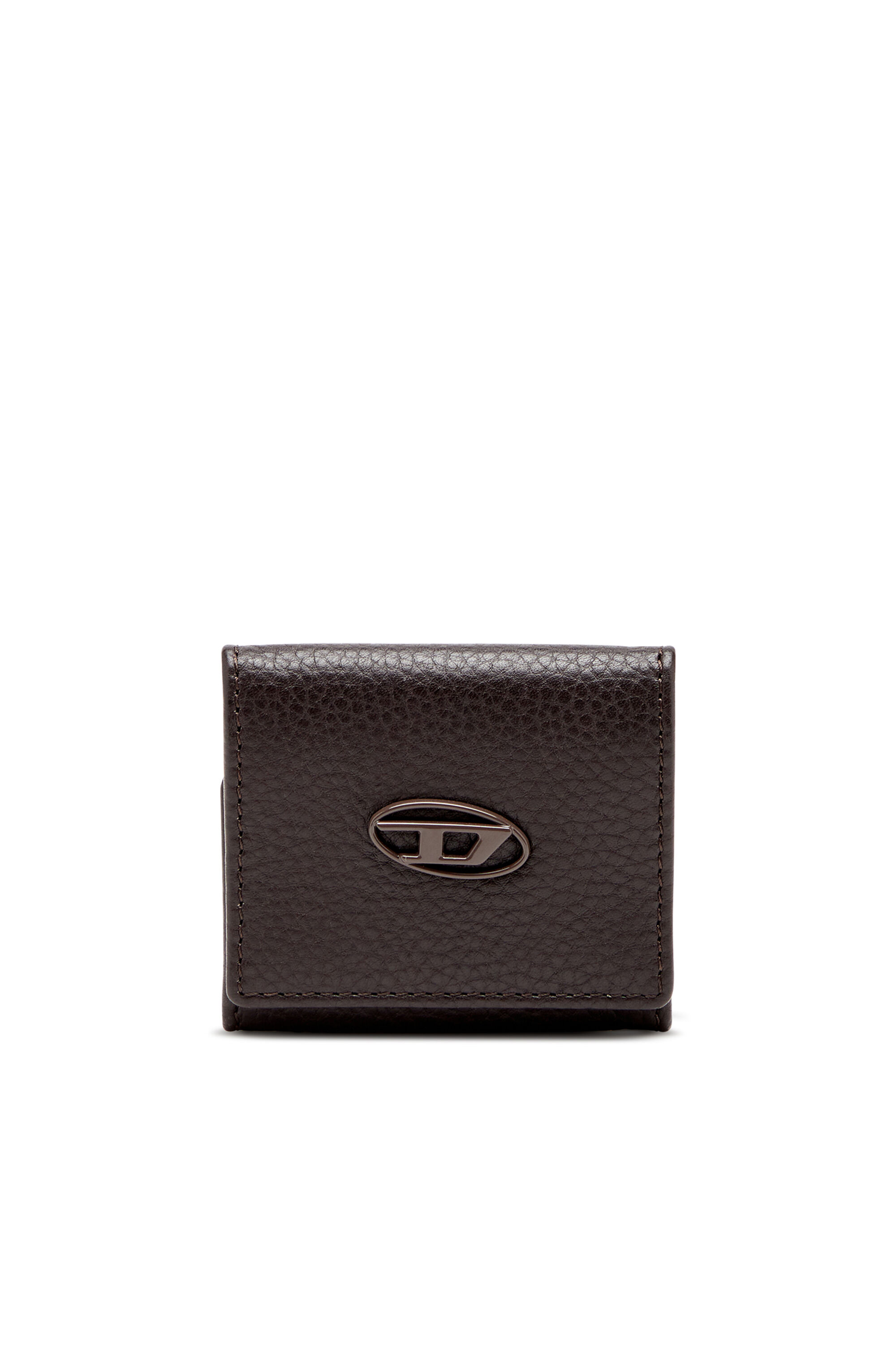 Diesel - HISSU EVO COIN CASE, Male's Coin purse in grainy leather in Dark Brown - 1