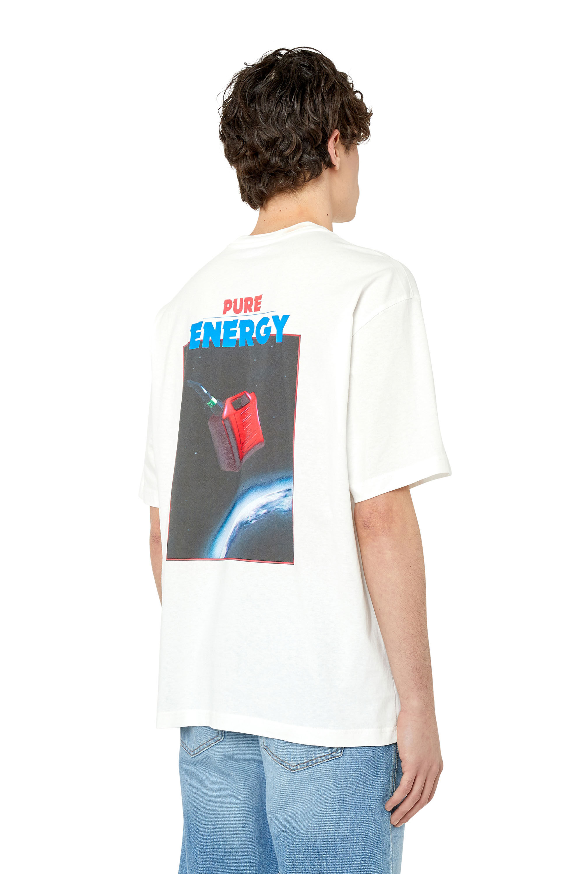 Diesel - T-WASH-G3, Male's Oversized T-shirt with fuel can print in White - 5