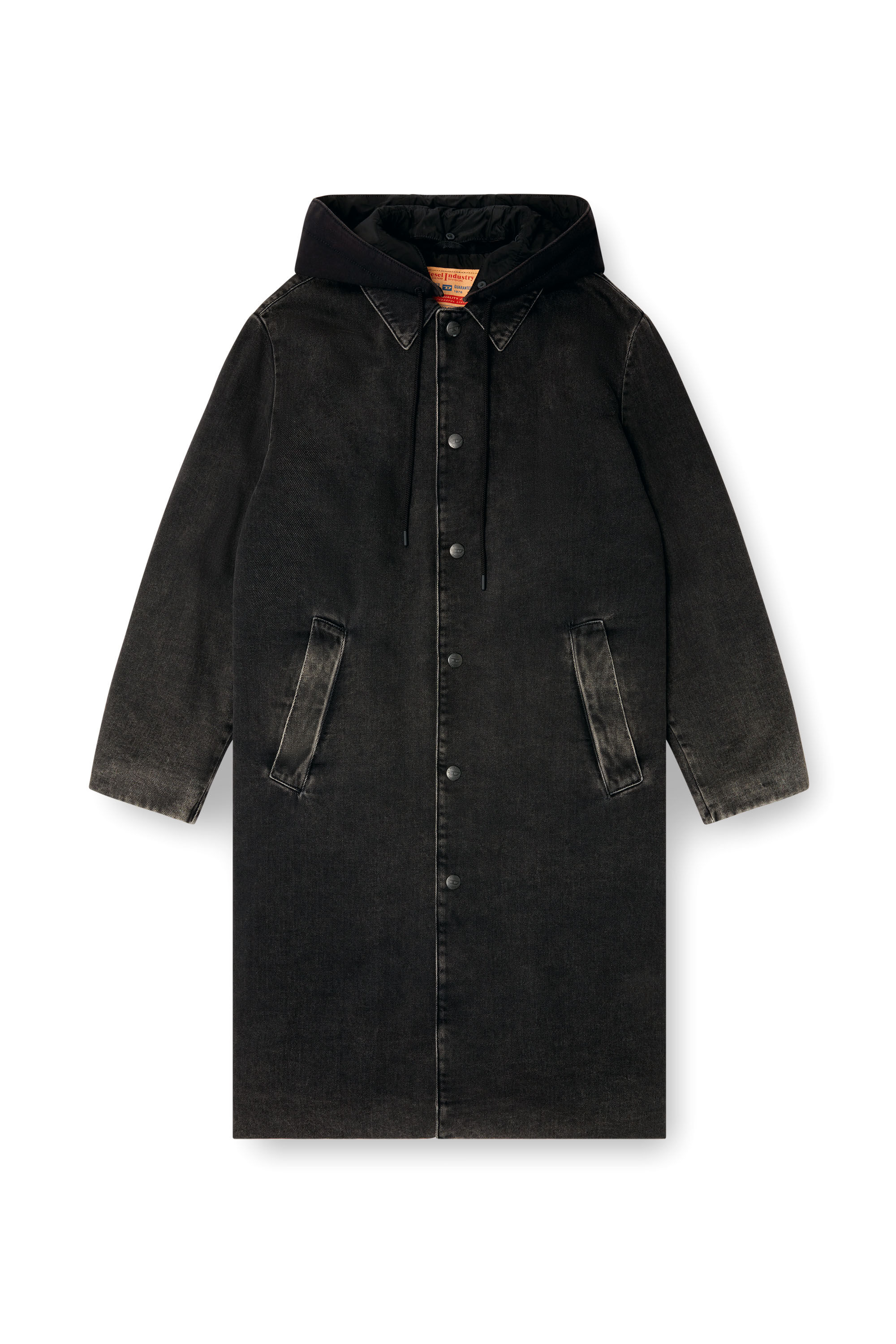 Diesel - D-JAKO-S, Manteau hybride en denim et jersey Homme in Noir - 2