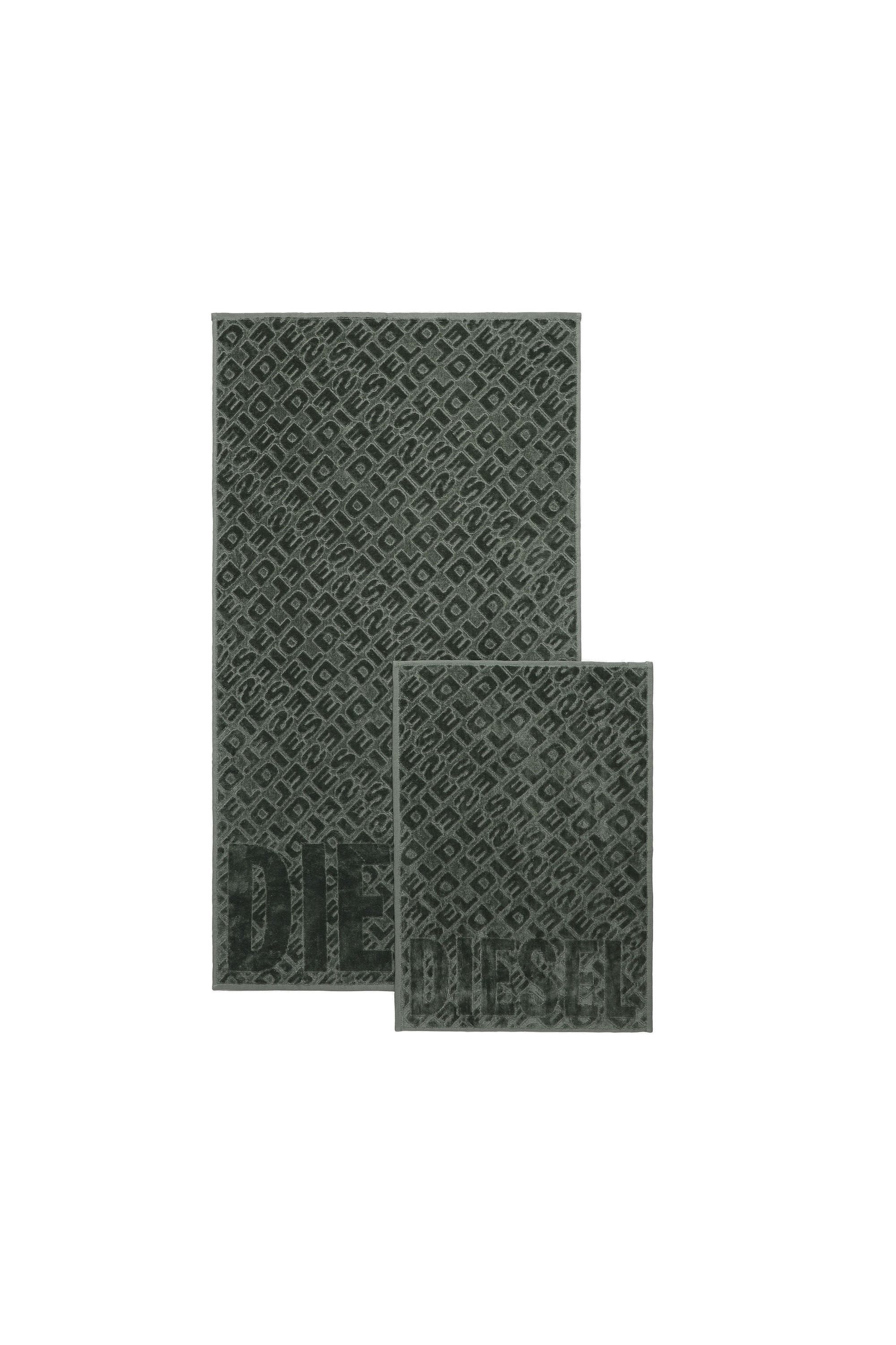 Diesel - COPP 3DLOGO         1+1, Lot de 2 serviettes 3D LOGO Mixte in Vert - 2