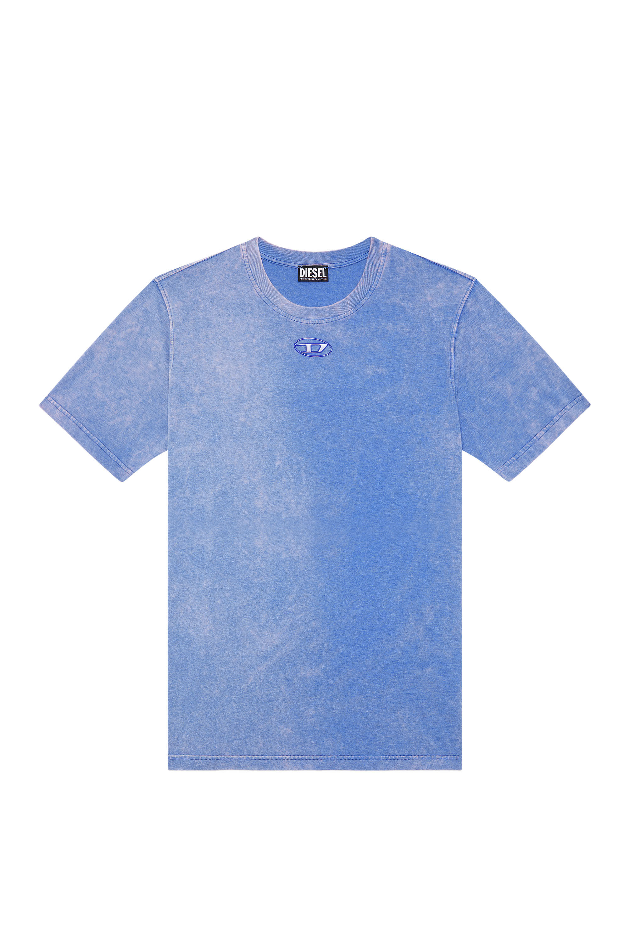 Diesel - T-JUST-G1, Male's T-shirt with whitened treatment in Blue - 2