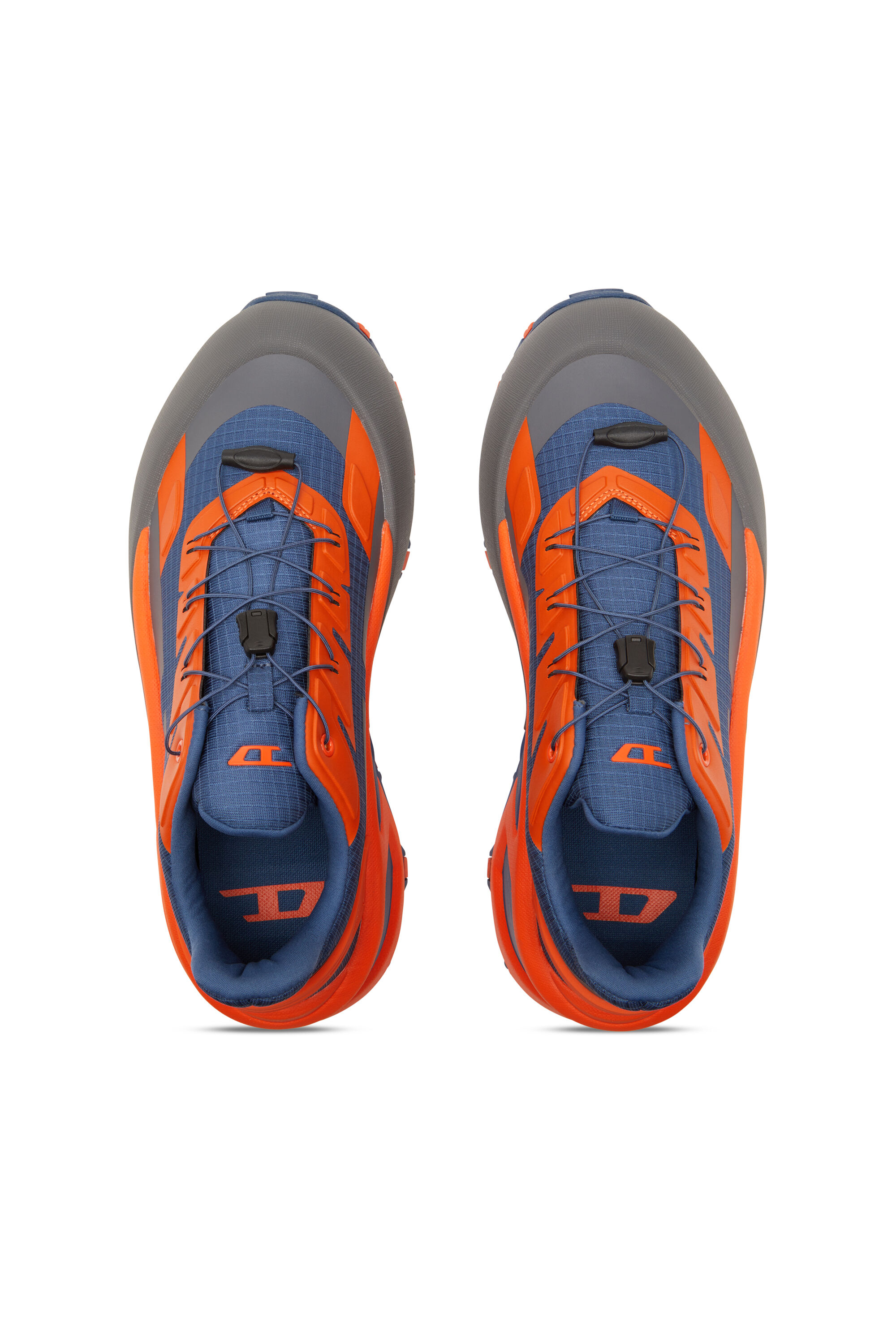 Diesel - D-CAGE RUNNER, Male's D-Cage Runner-Sneakers in TPU-trimmed ripstop in Blue/Orange - 4