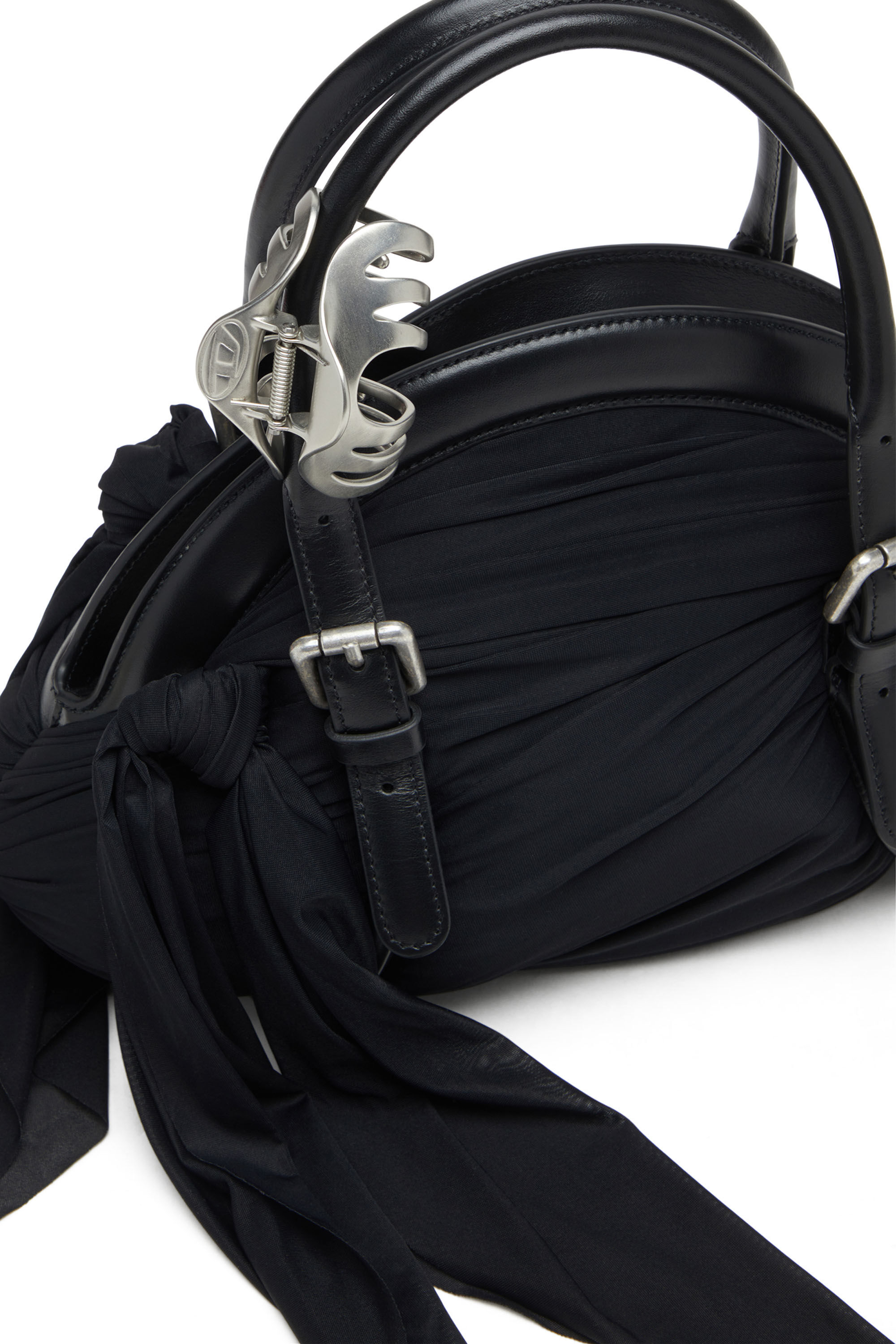 Diesel - TRASH-D TOP HANDLE, Female's Bandana handbag in jersey and leather in null - 5