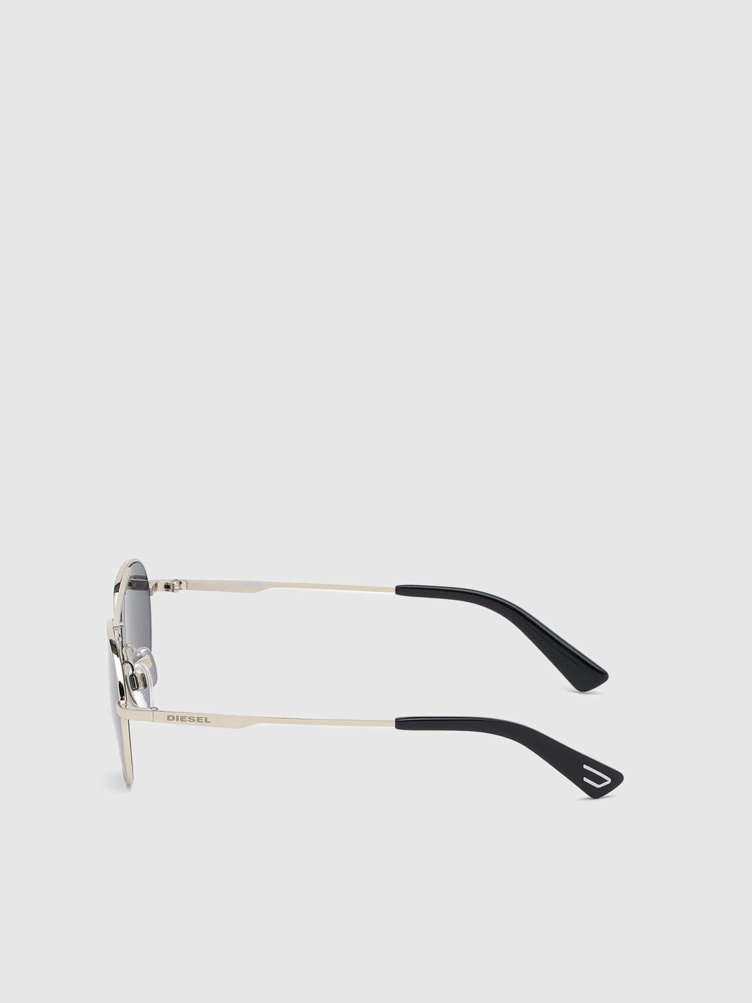 Diesel - DL0291, Unisex's Metal pilot-style sunglasses in Silver/Black - 3