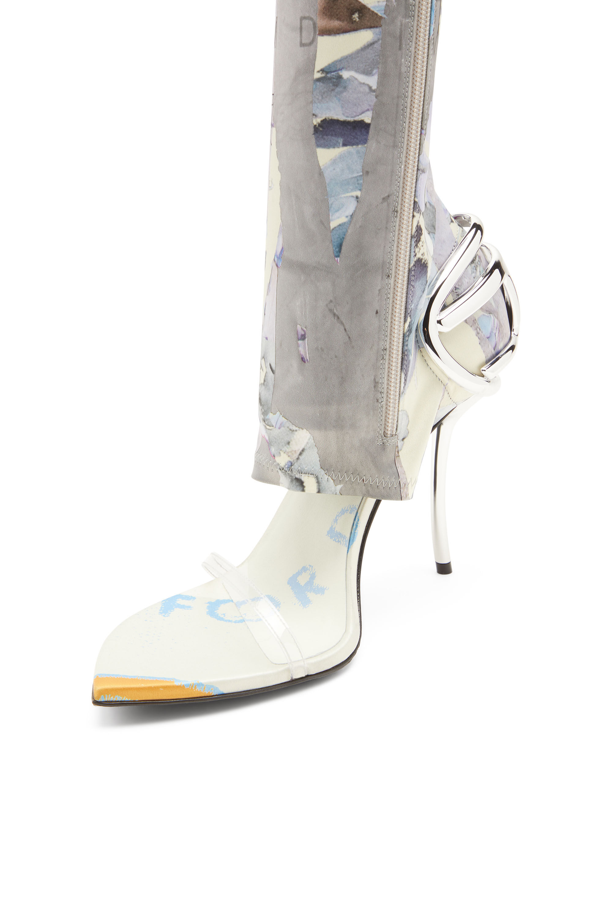 Diesel - D-TEN&HALF SDL KB, Female's Hybrid sandals with graphic print in White/Blue - 4