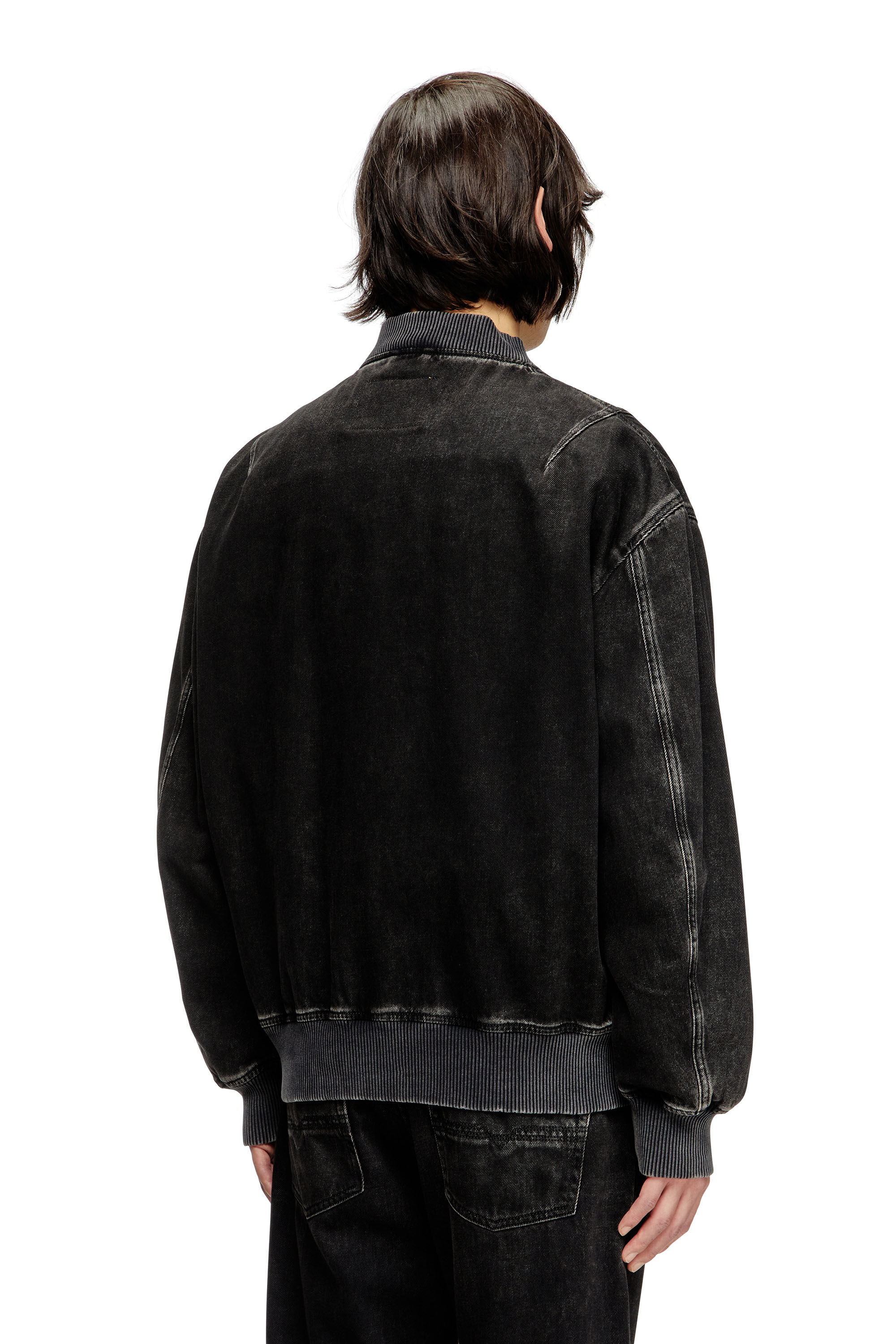 Diesel - D-VINZ, Male's Bomber jacket in clean-wash denim in Black - 5