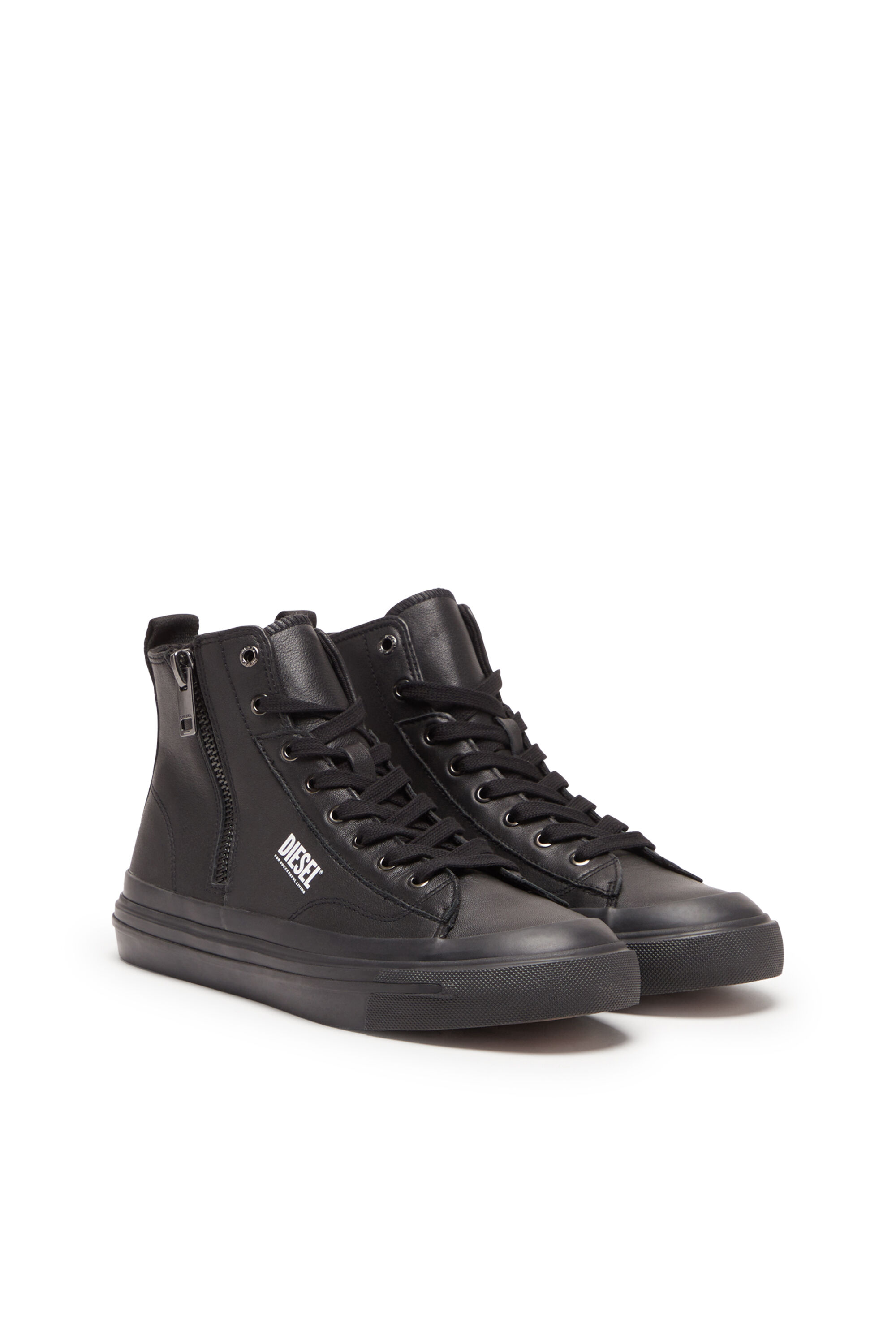 Men s S Athos Dv Mid High top sneakers with side zip Black Diesel