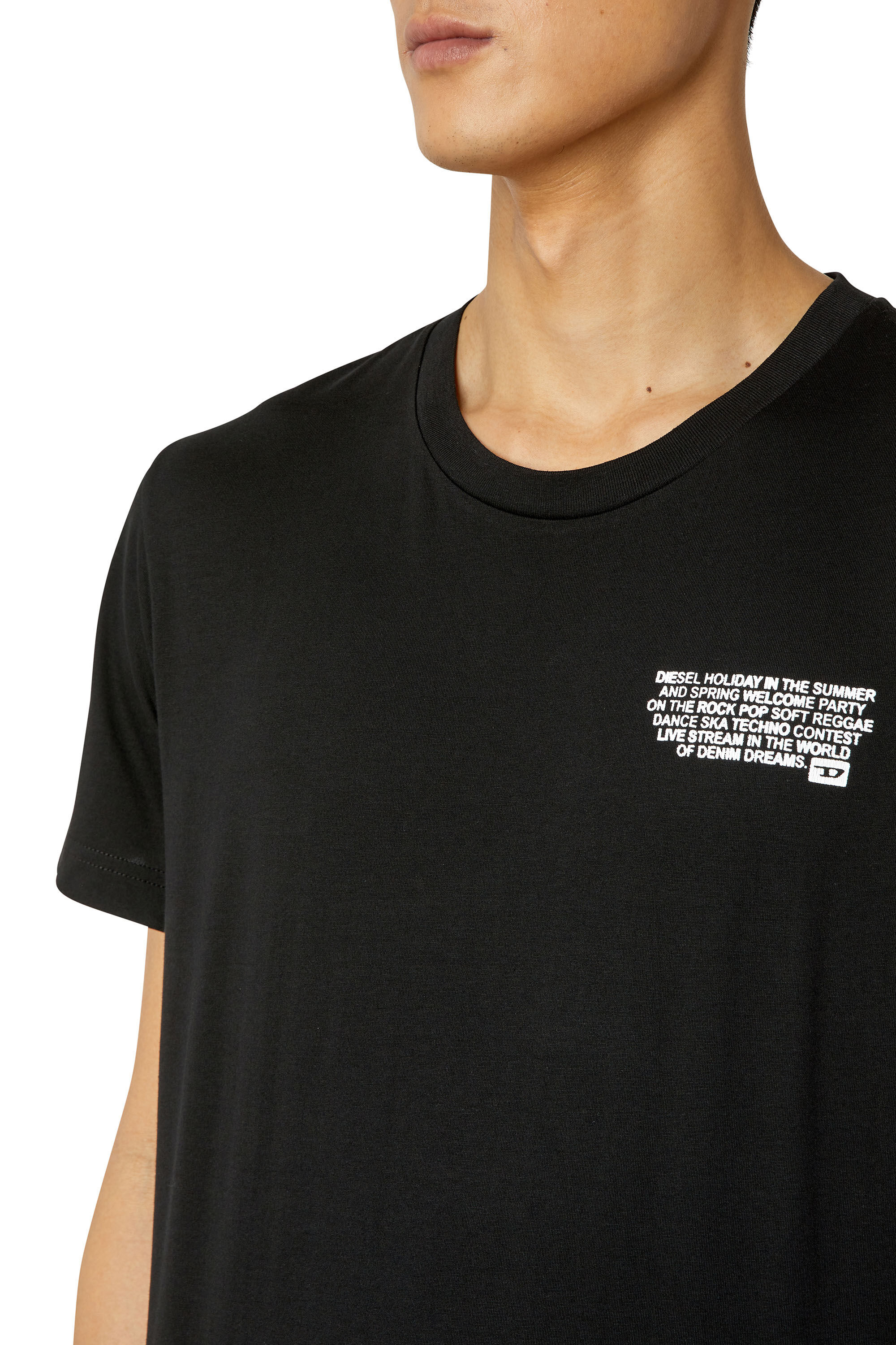 Diesel - T-DIEGOR-K57, Male's T-shirt with Diesel Holiday logo print in Black - 4