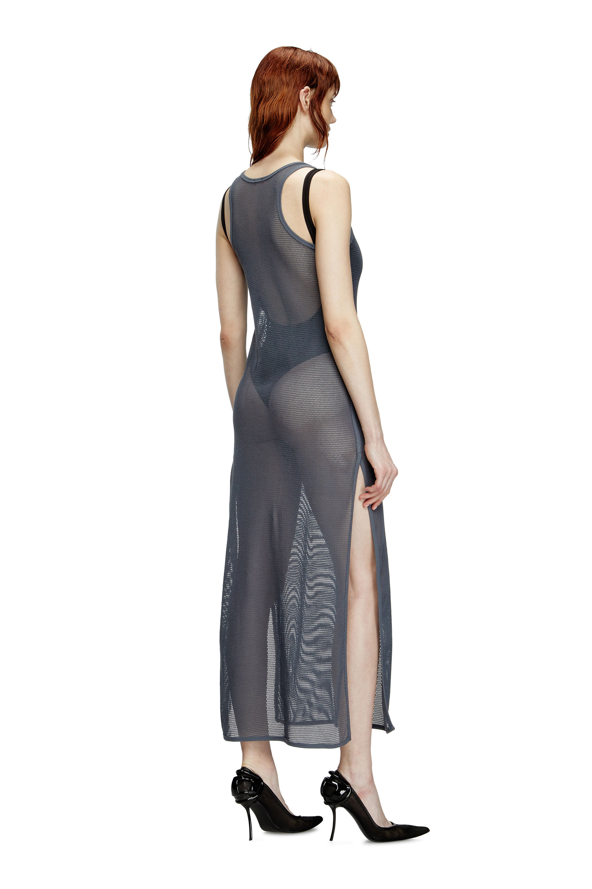 Diesel - JENNIFER-UTLT, Robe de plage en mesh Femme in Gris - 1