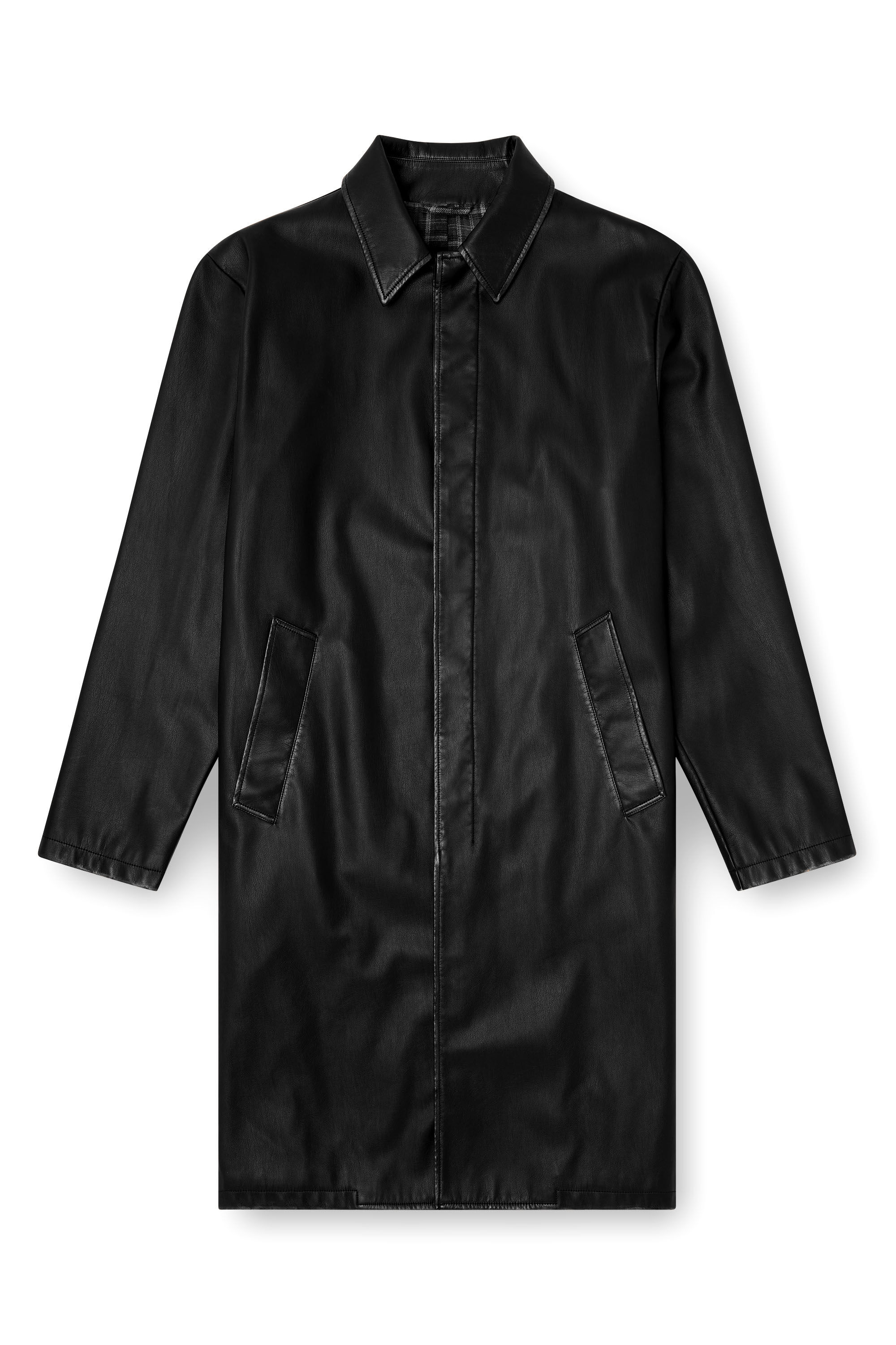 Diesel - J-RIVERS, Male's Distressed car coat with flannel lining in Black - 2
