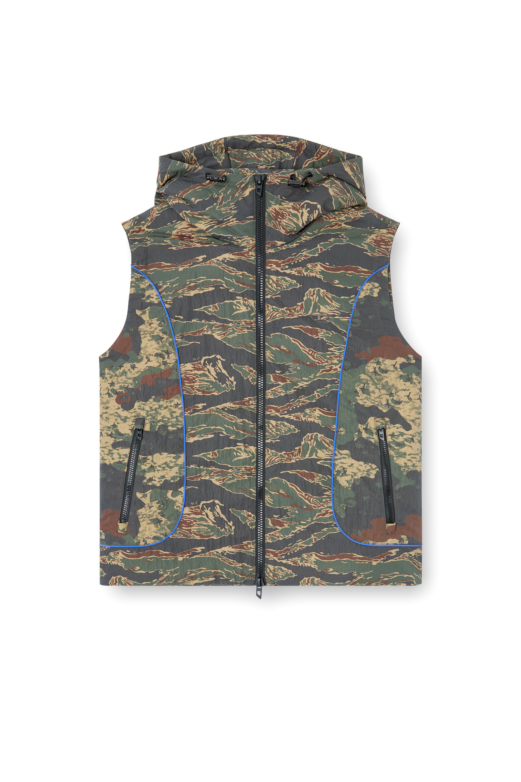 Diesel - J-OSTEND-SL-CAMU, Gilet à capuche avec imprimés camouflage mélangés Homme in Polychrome - 2