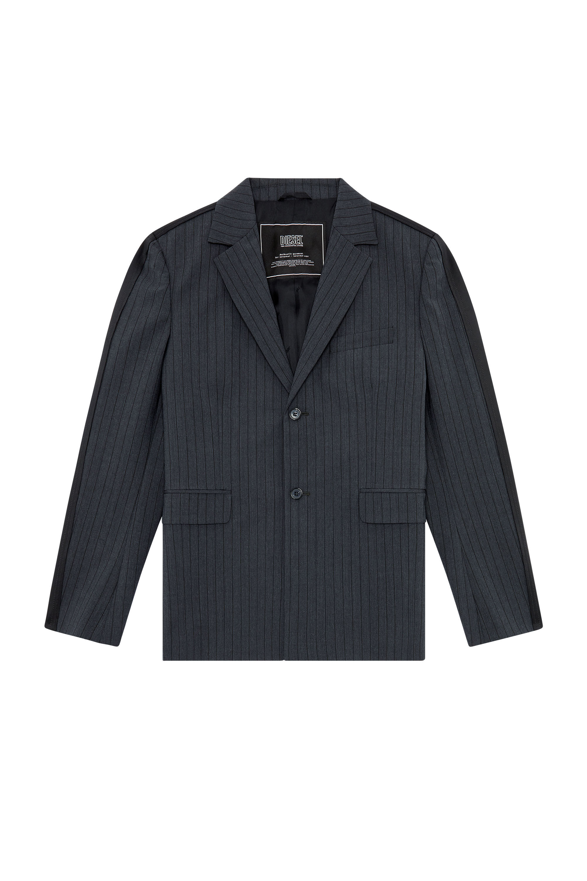 Men s Blazer in pinstriped cool wool and jersey J WIRE Diesel