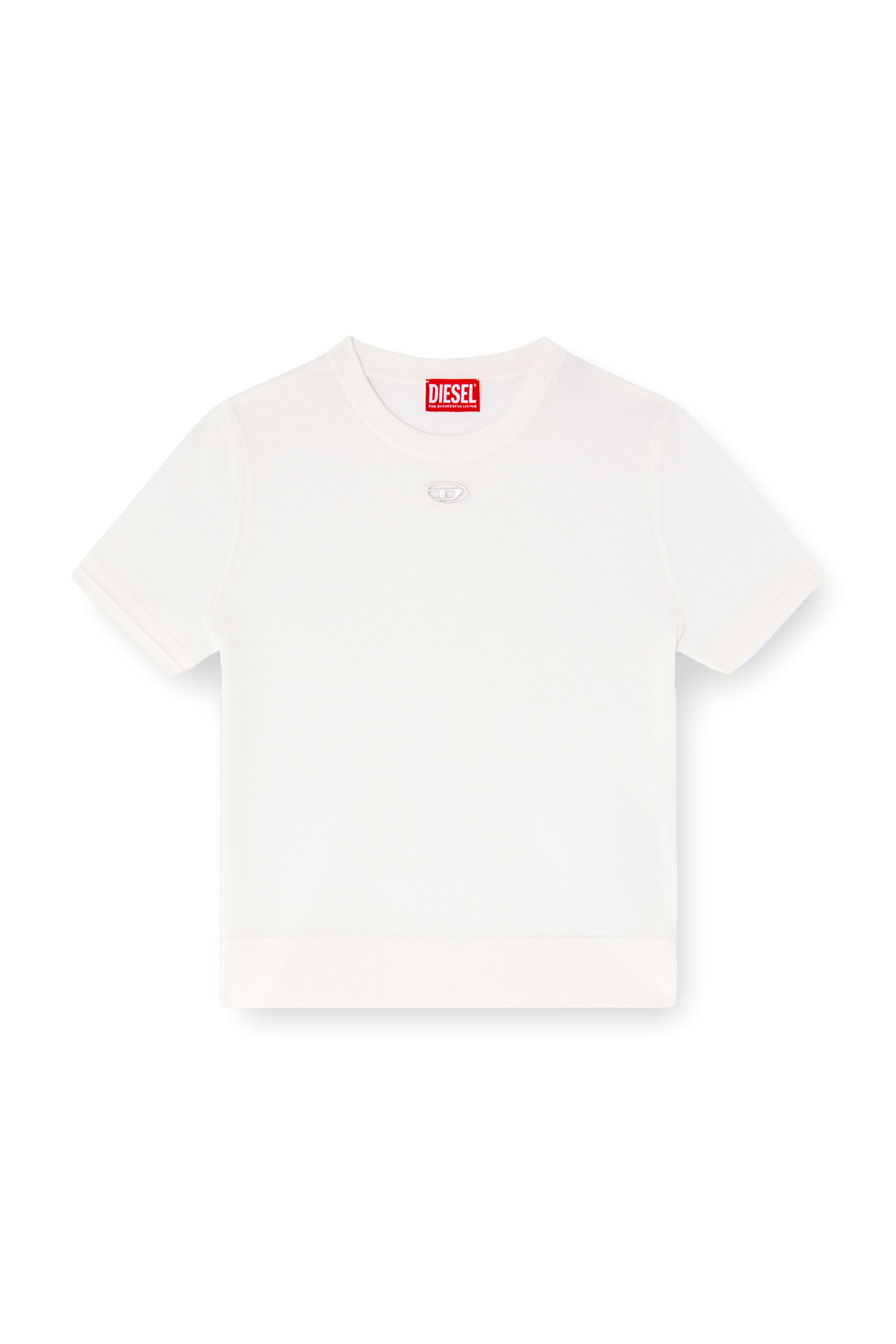 Women s Short sleeve jumper in wool White Diesel