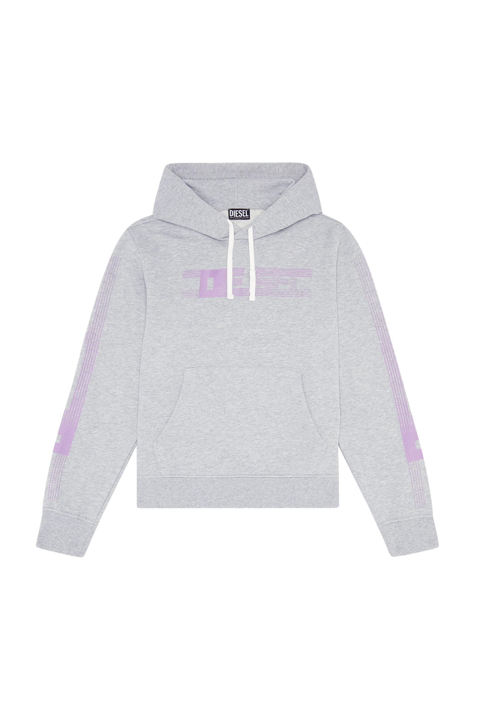 S-GINN-HOOD-E3 Man: Hoodie with striped logo graphics | Diesel