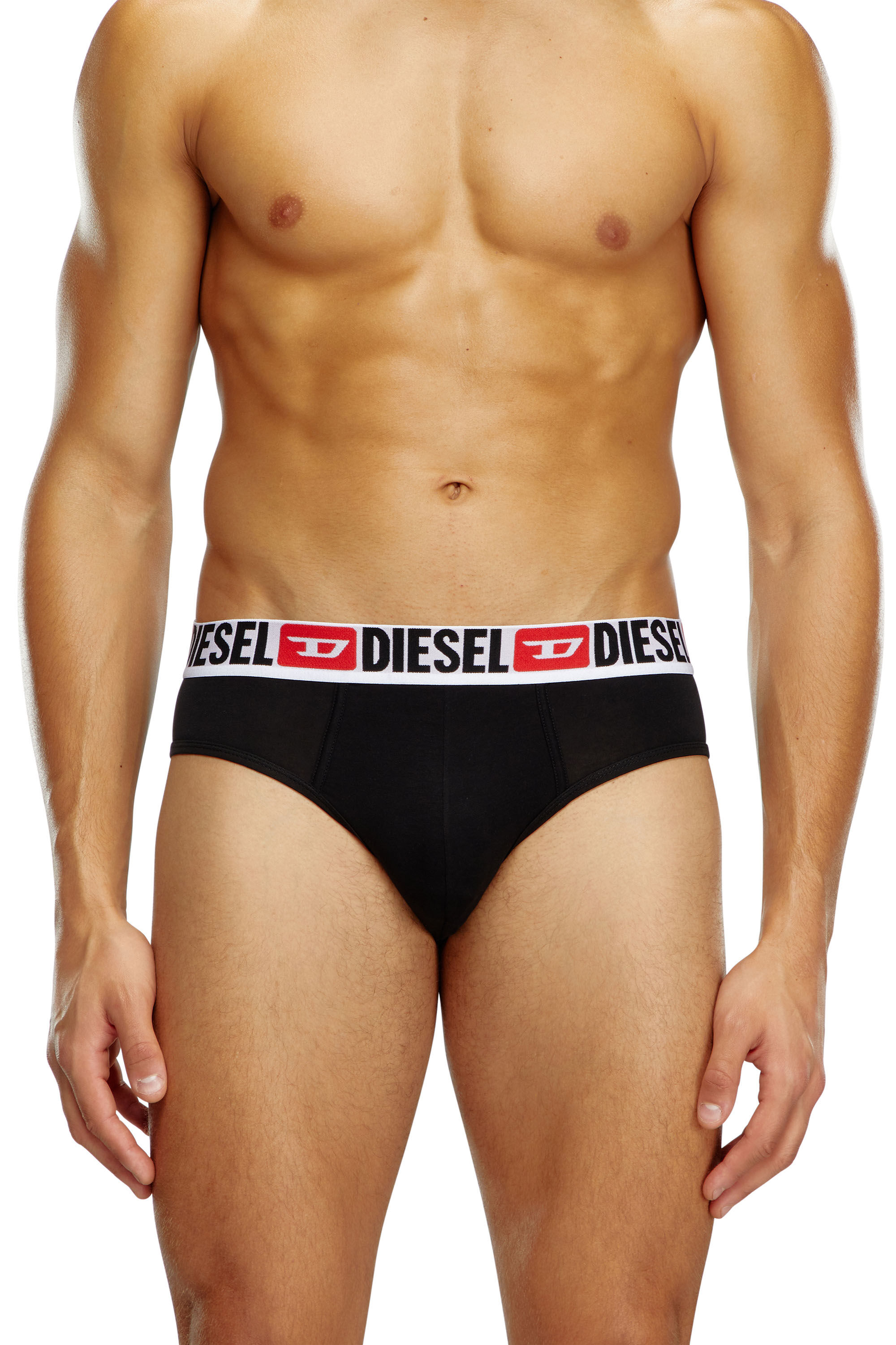 Diesel - UMBR-ANDRETHREEPACK, Male Three-pack of solid-colour briefs in Black - Image 3