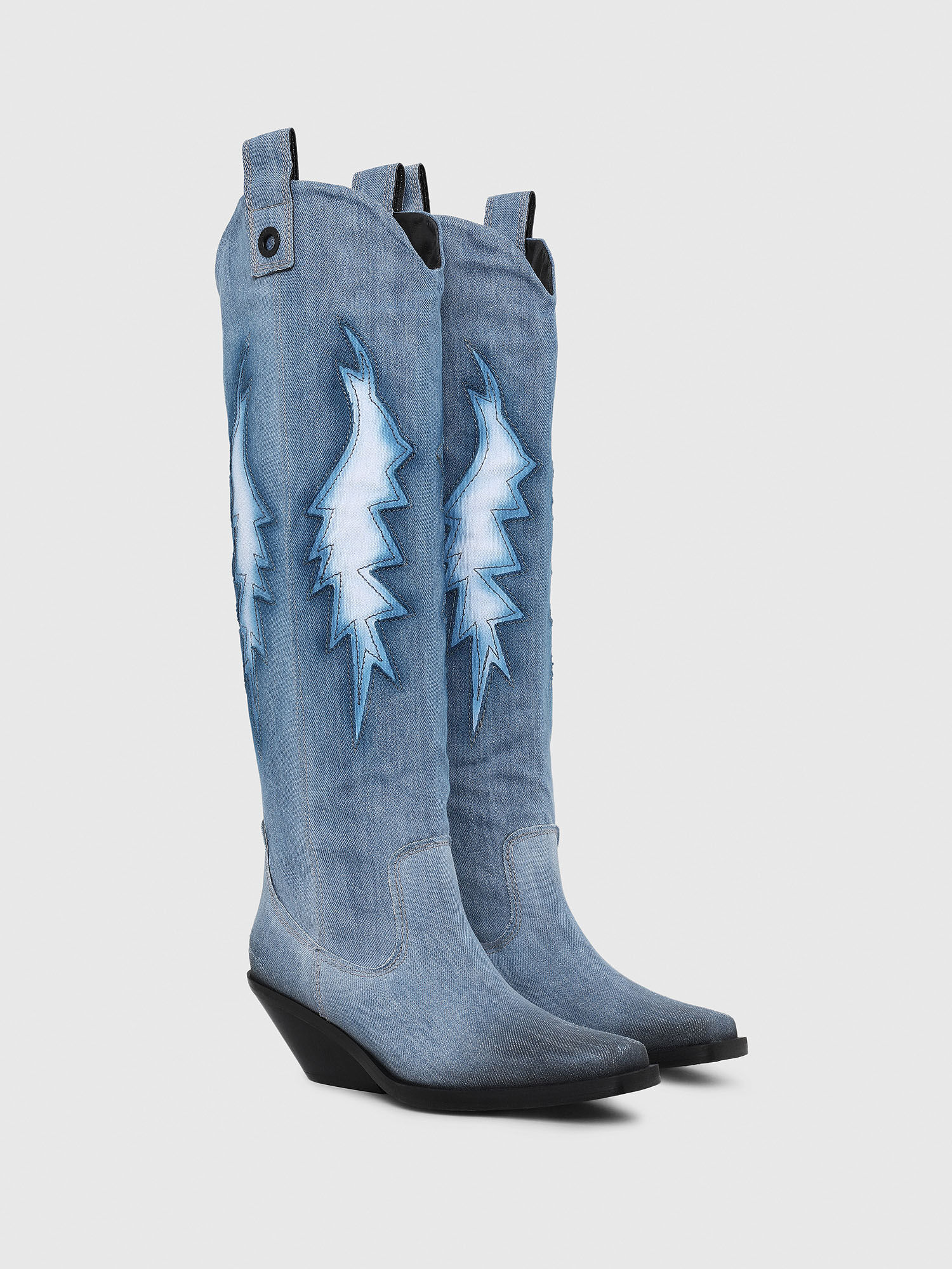 Diesel denim boots hotsell