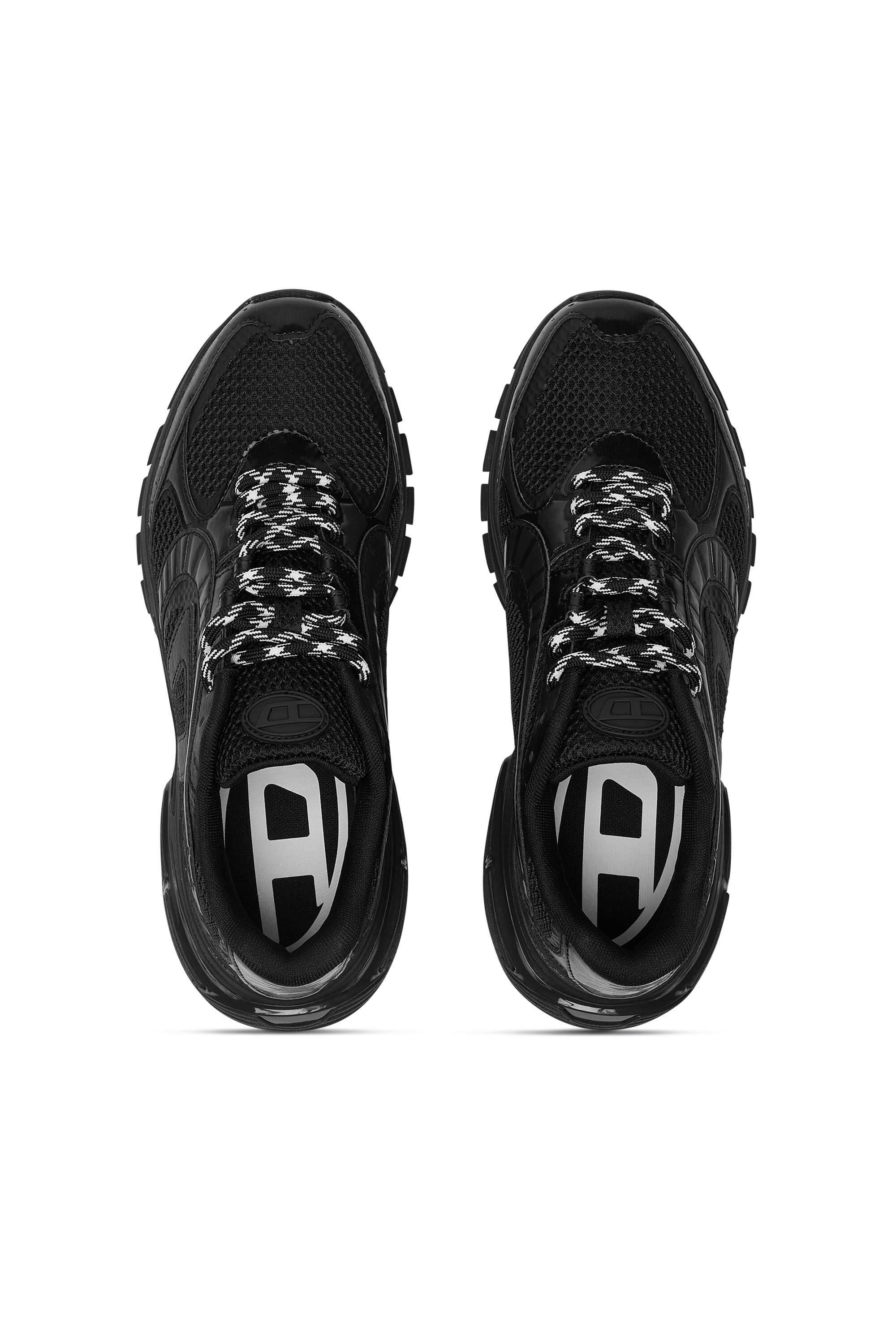Diesel - S-PRO-V-DENSE LOW W, S-Pro-V-Dense-Sneakers en mesh monochrome avec logo Oval D Femme in Noir - 4