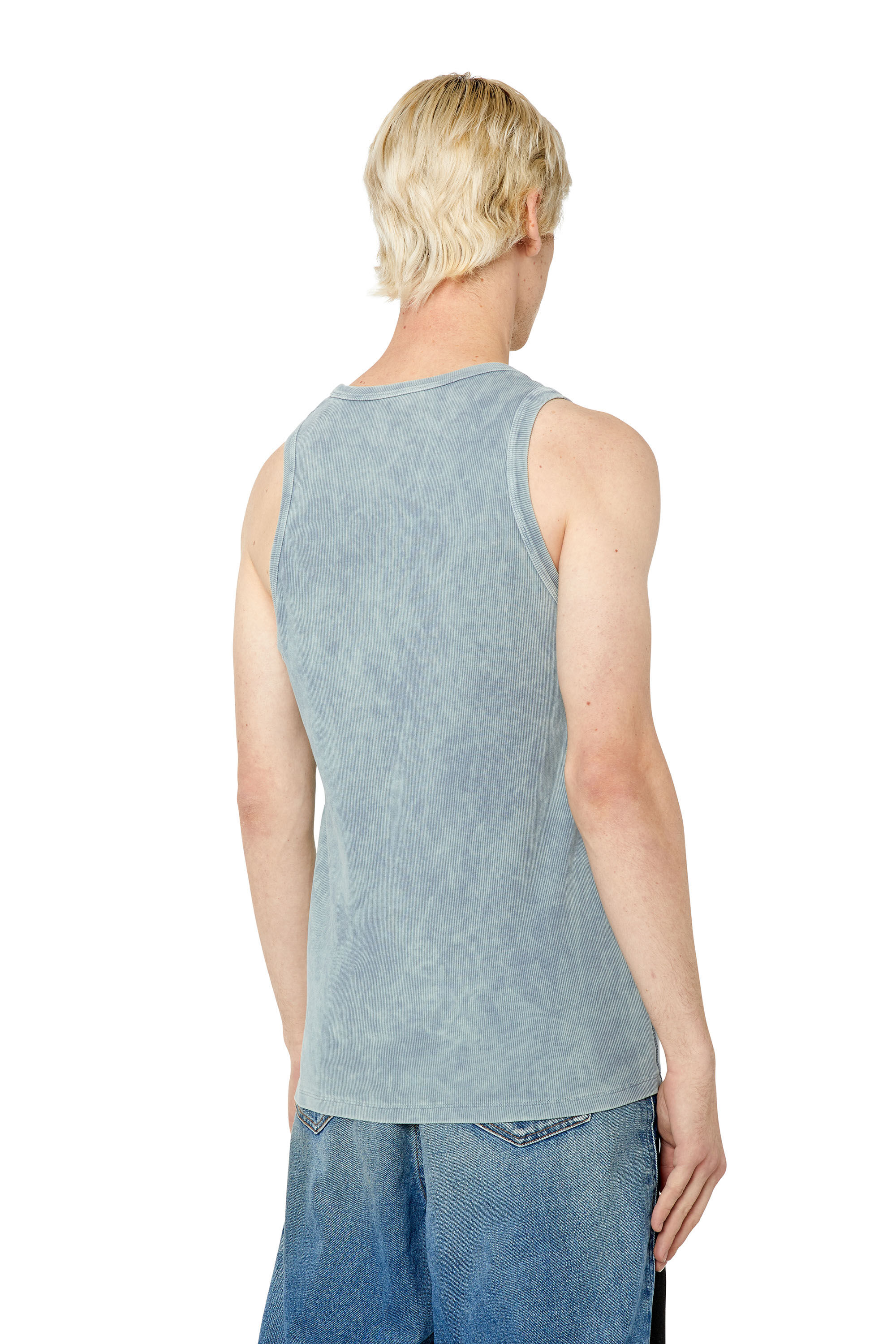 Diesel - T-WISTY-G1, Débardeur délavé à l'acide avec empiècement à logo Homme in Gris - 5
