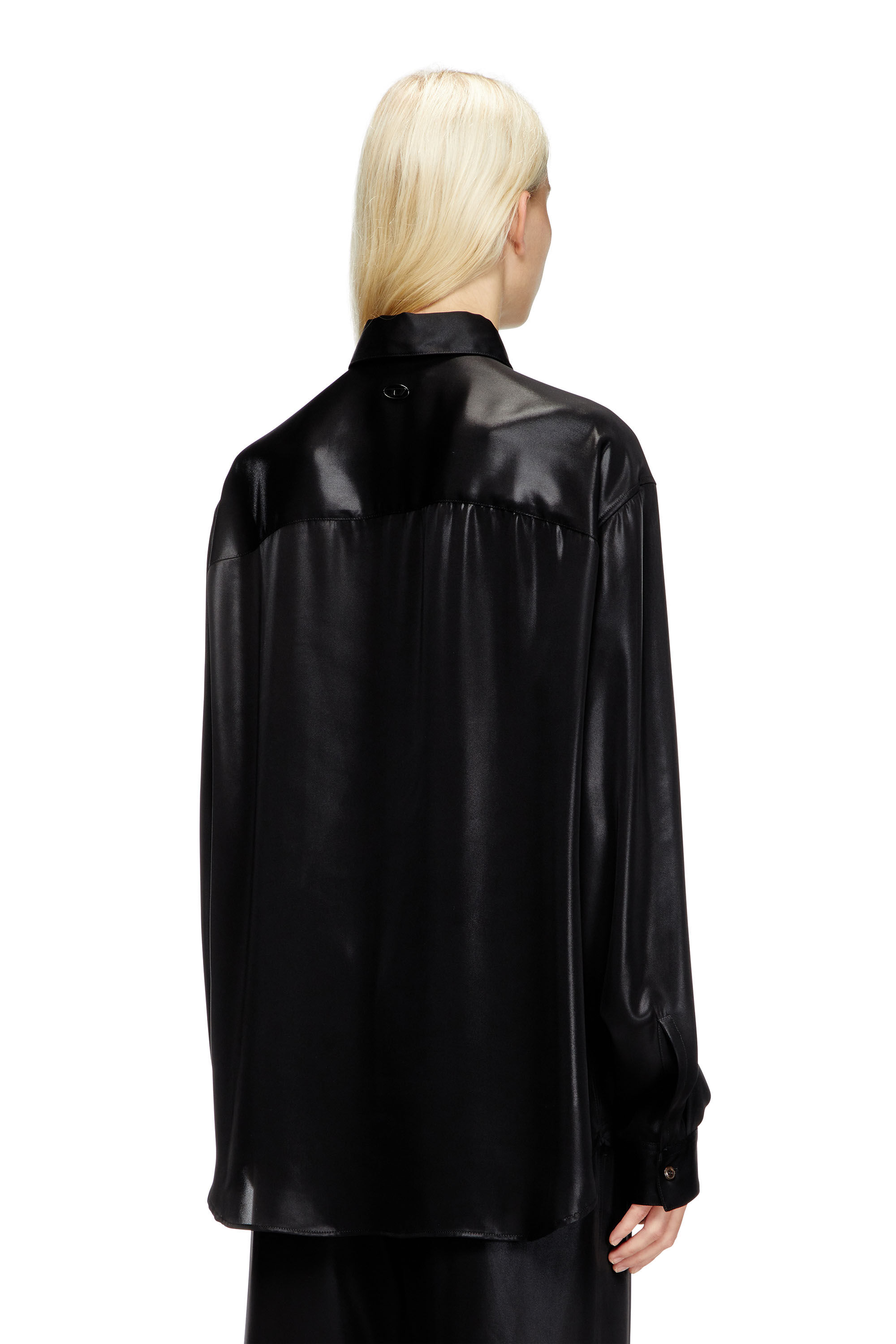 Diesel - S-SIMPLY-C-WN-Q1, Chemise fluide en tissu laminé Femme in Noir - 5
