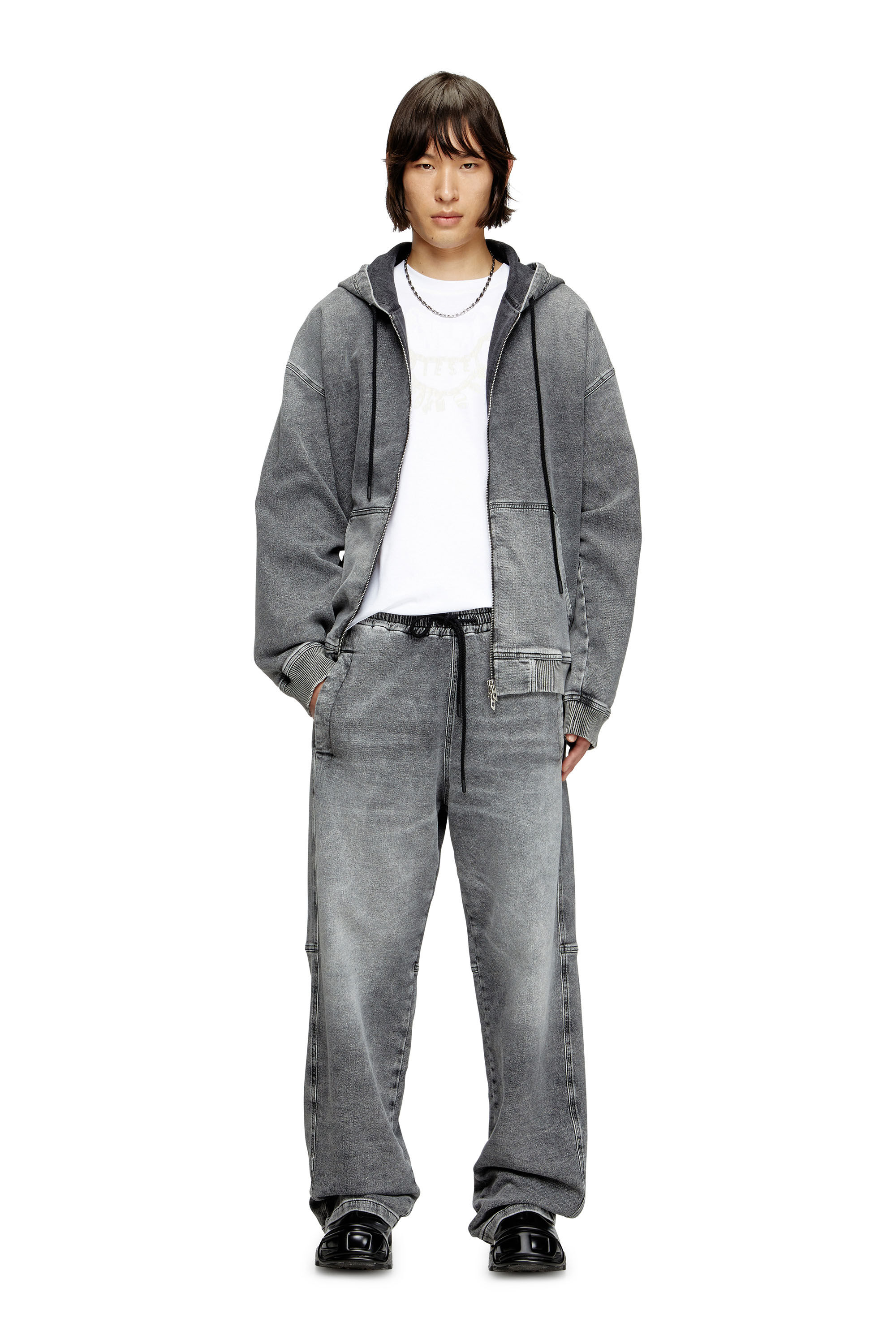 Diesel - Unisex's Relaxed D-Martyans Track Denim 0BEBR, Black/Dark Grey - 1