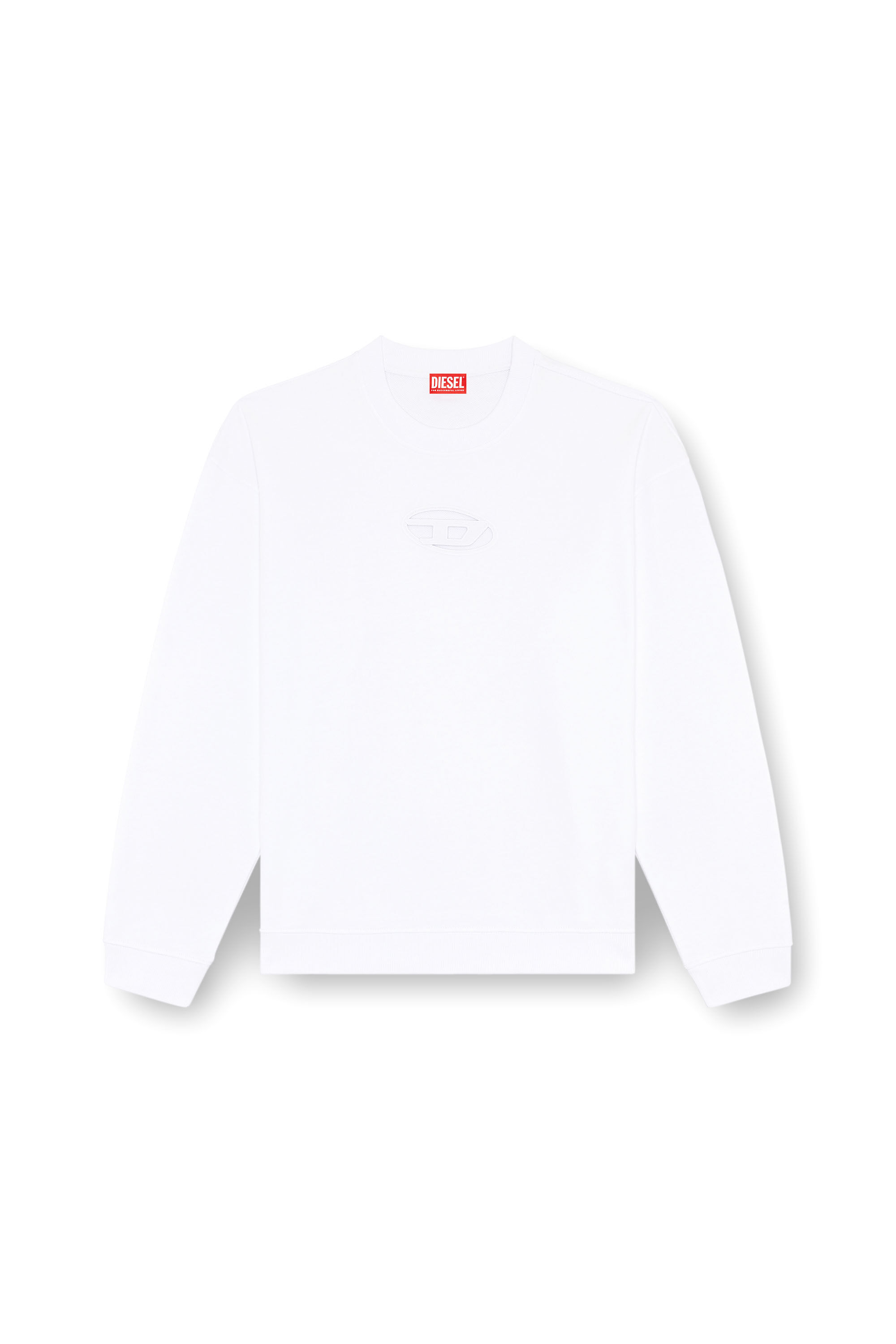 Diesel - S-BOXT-OD, Male's Sweatshirt with cut-out Oval D logo in White - 2