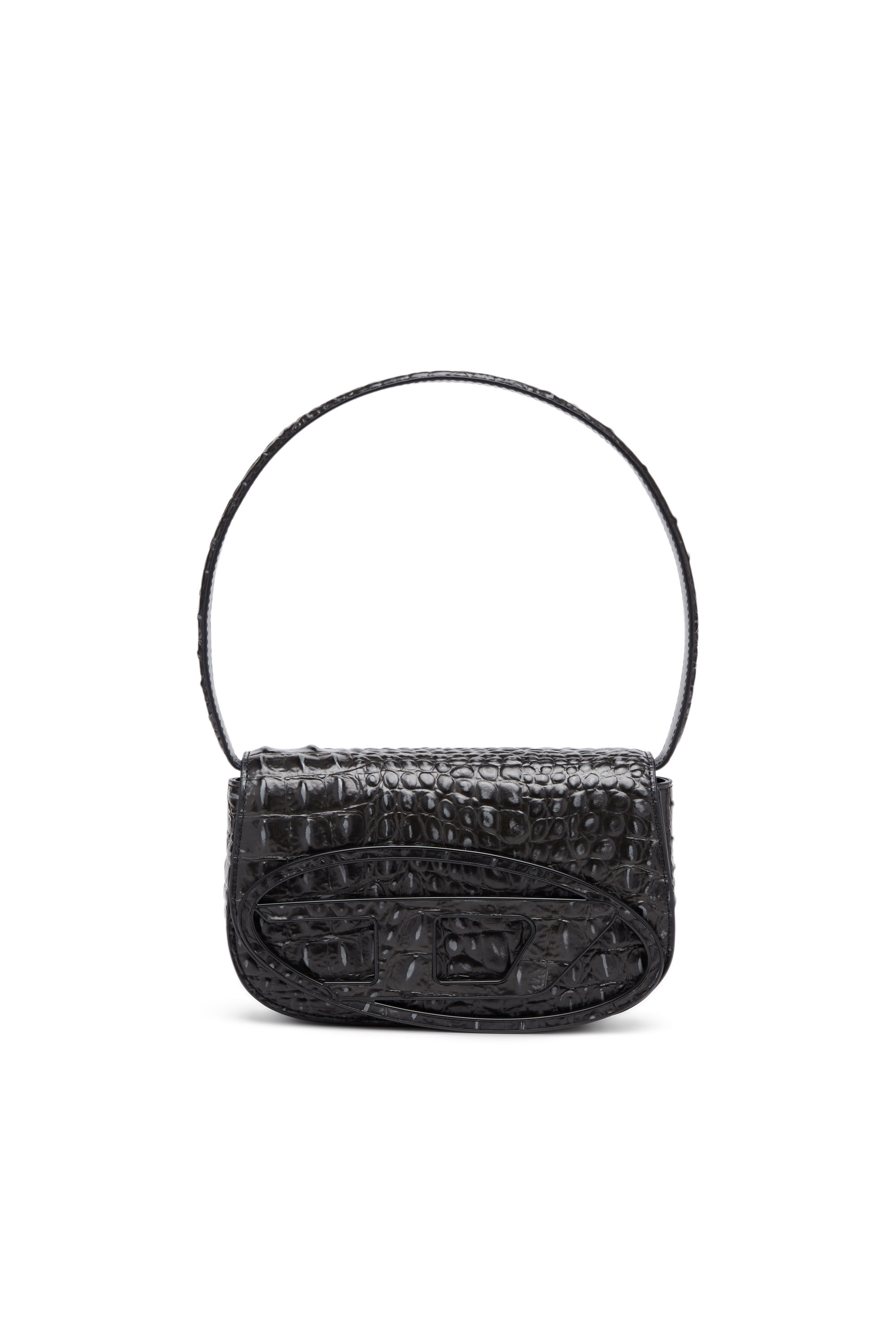 Diesel - 1DR, 1DR - Sac épaule iconique en cuir imprimé croco Femme in Noir - 1