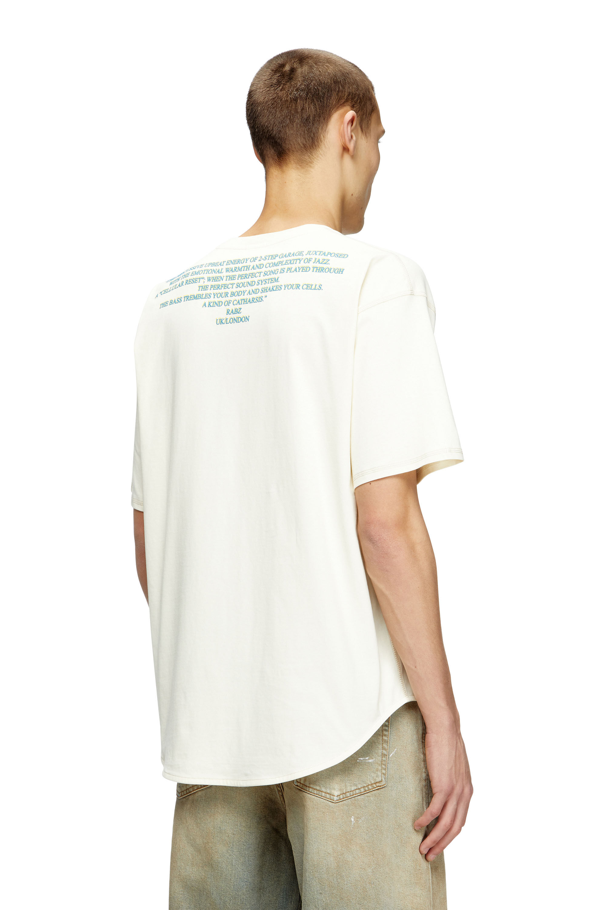 Diesel - T-BIX-AA, Unisex's T-shirt with lyrics print in White - 5