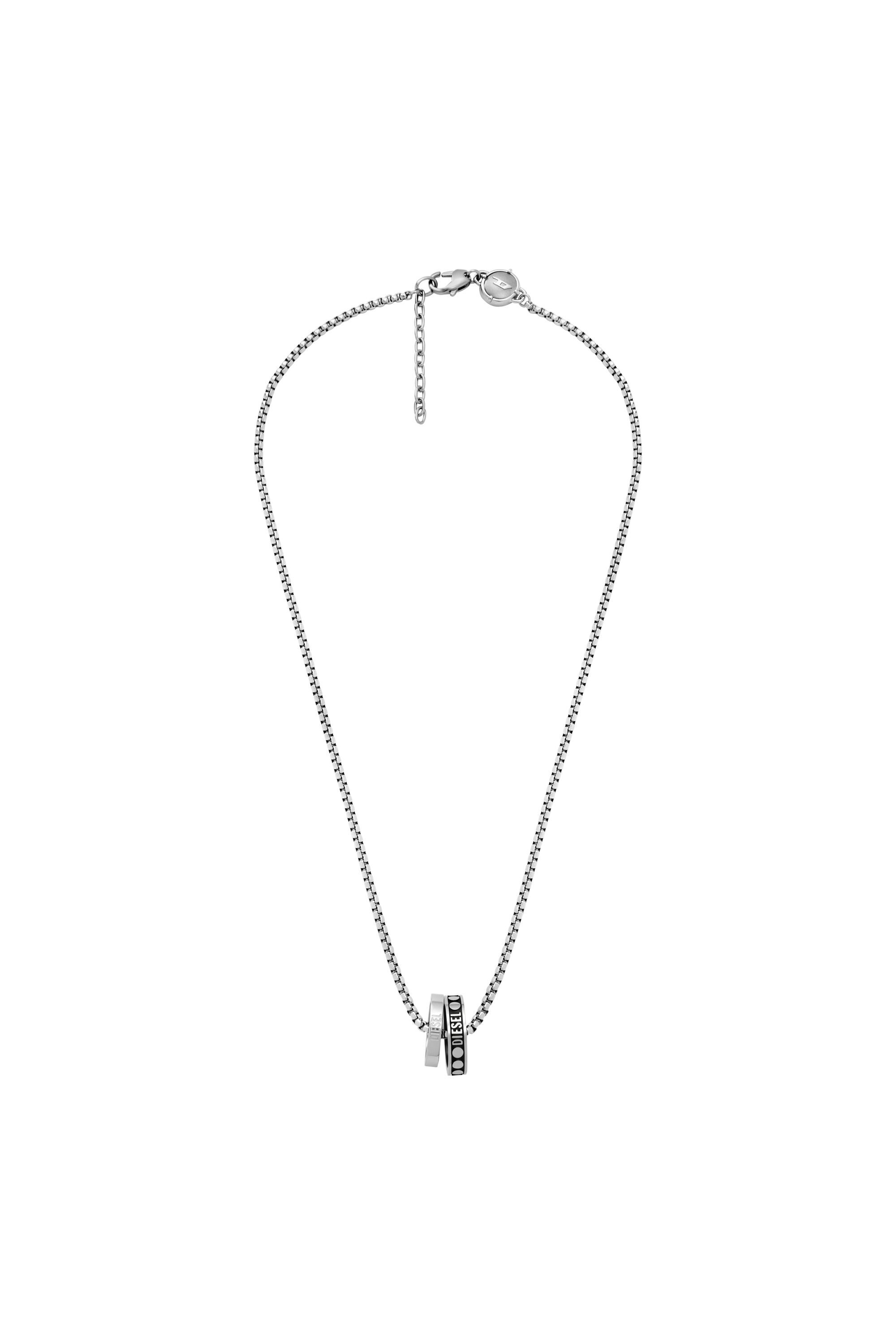 Diesel - DX1168, Male's Stainless Steel Double Pendant Necklace in Silver - 1